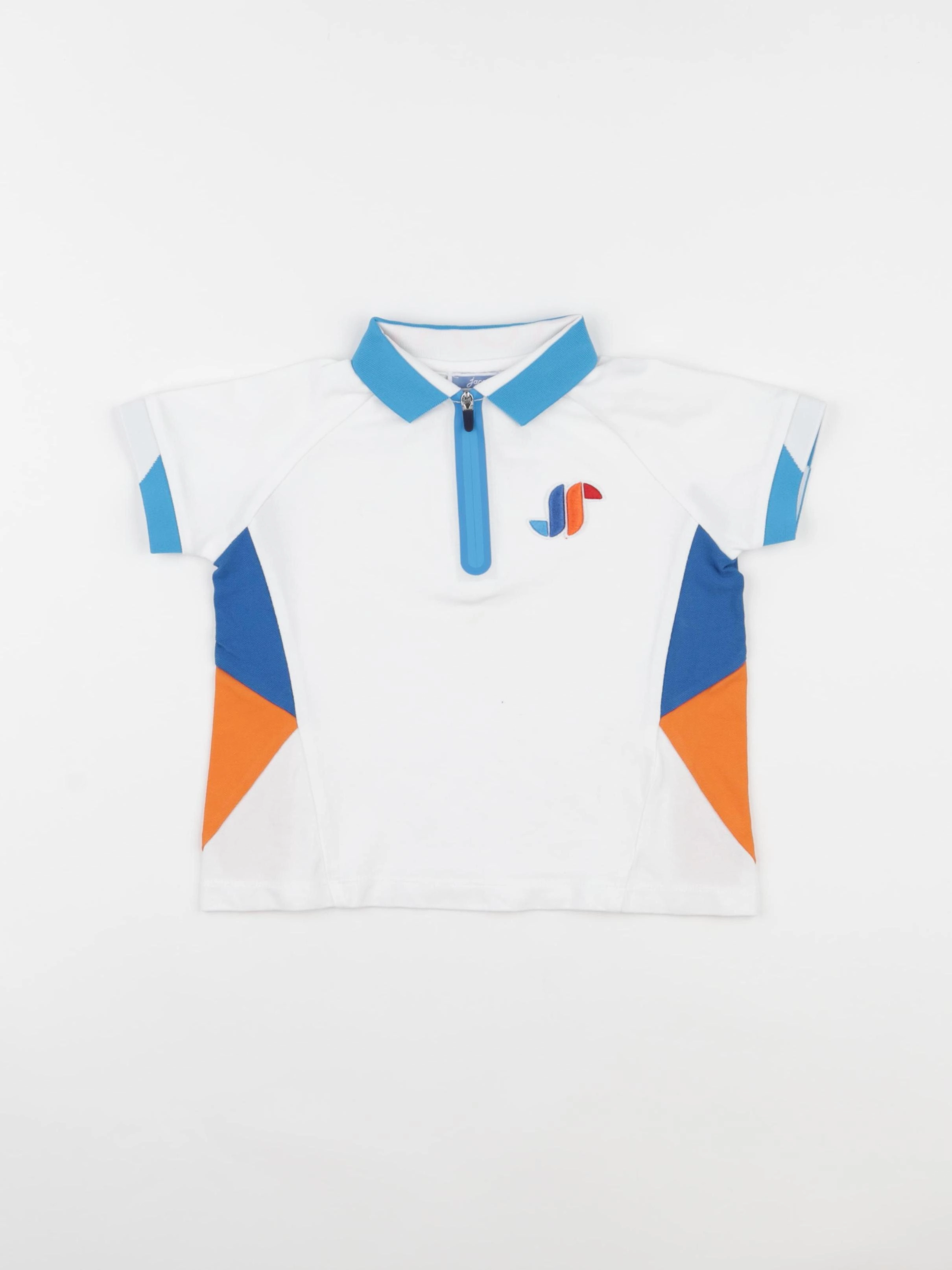 Jacadi - polo bleu, blanc, orange - 4 ans
