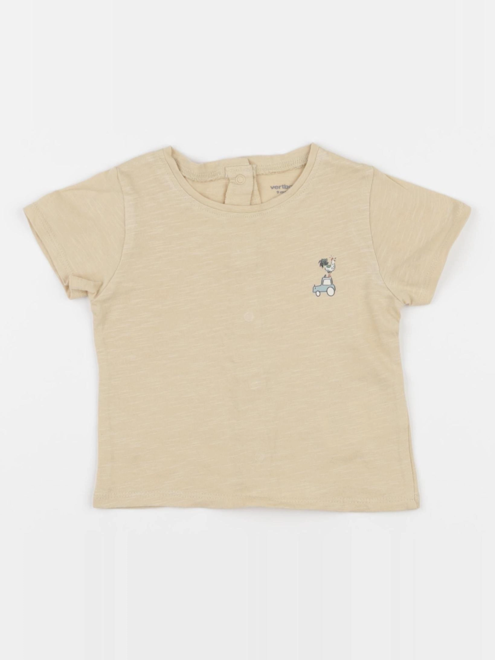 Vertbaudet - tee-shirt beige - 9 mois