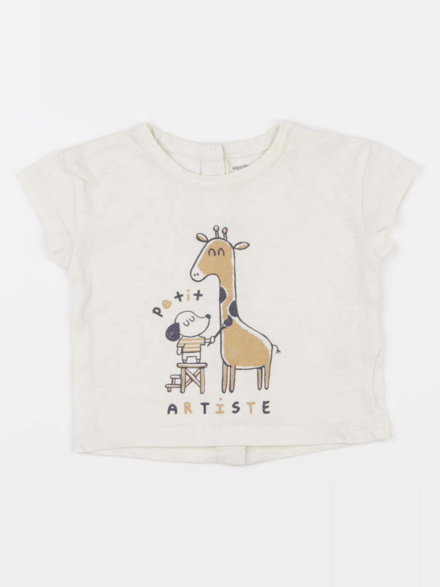 Vertbaudet - tee-shirt beige - 3 mois