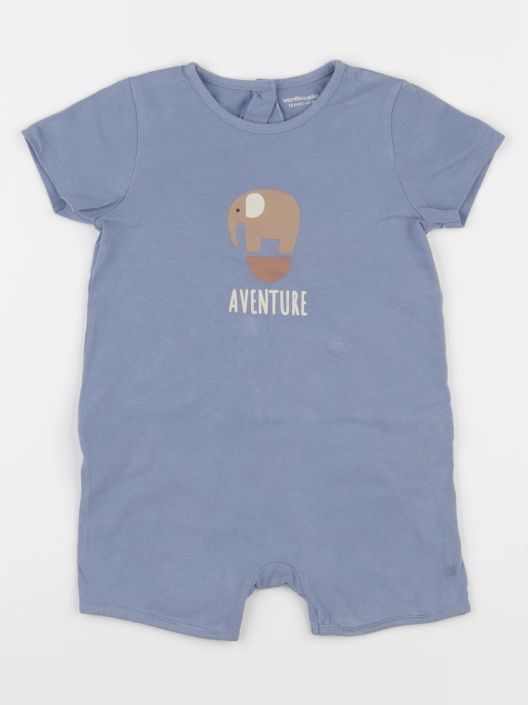 Vertbaudet - pyjama coton bleu - 18 mois