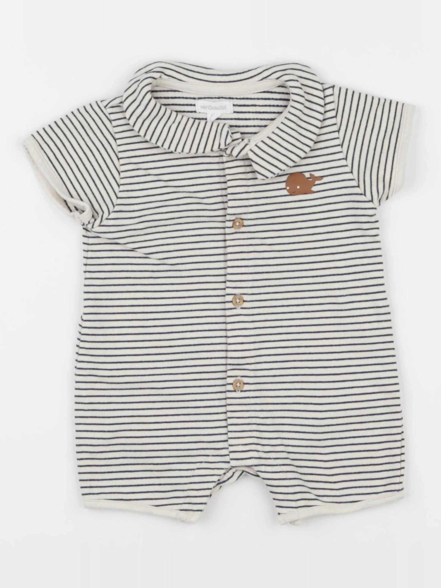 Vertbaudet - combinaison beige, bleu - 18 mois
