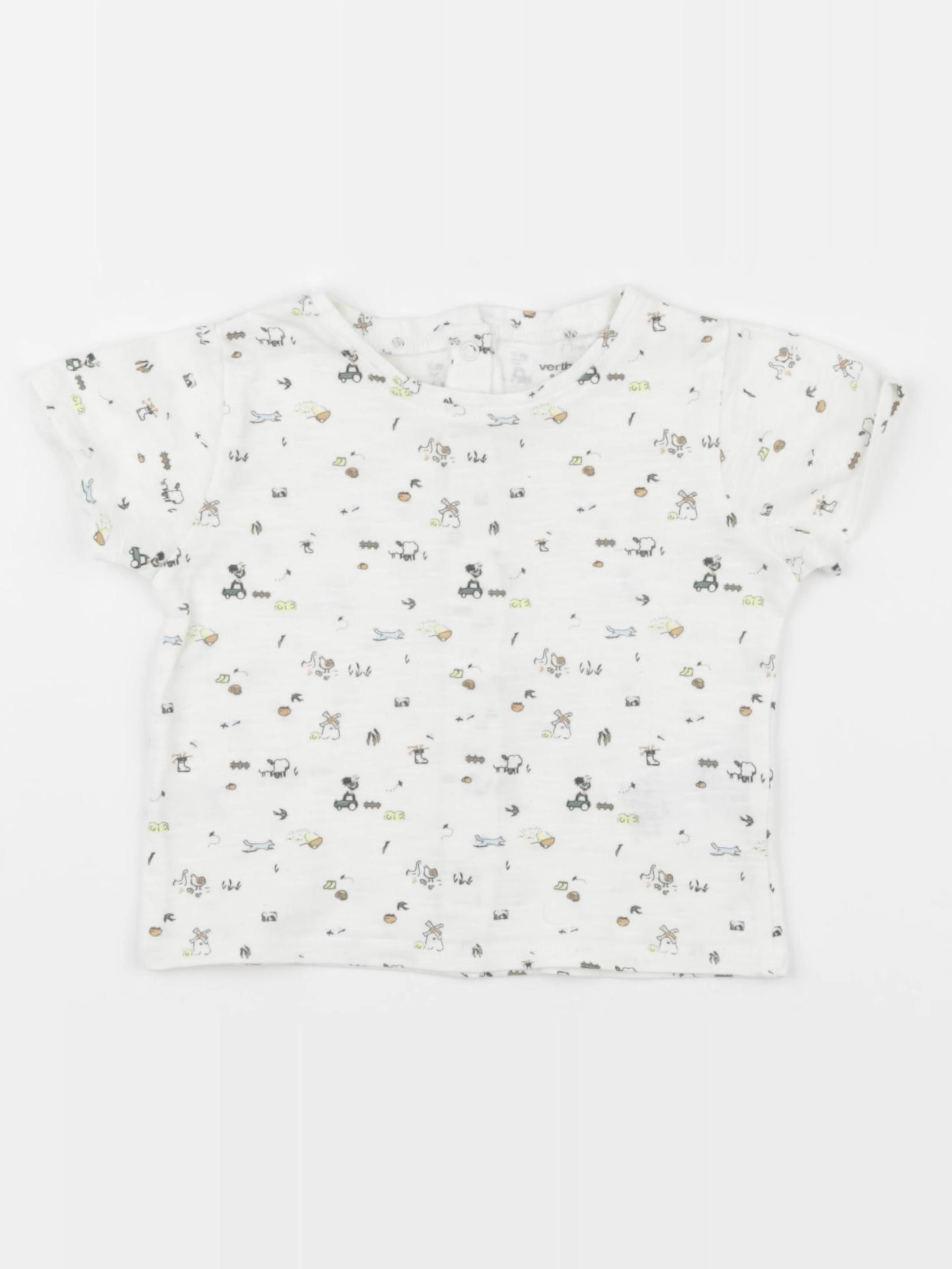 Vertbaudet - tee-shirt beige - 9 mois
