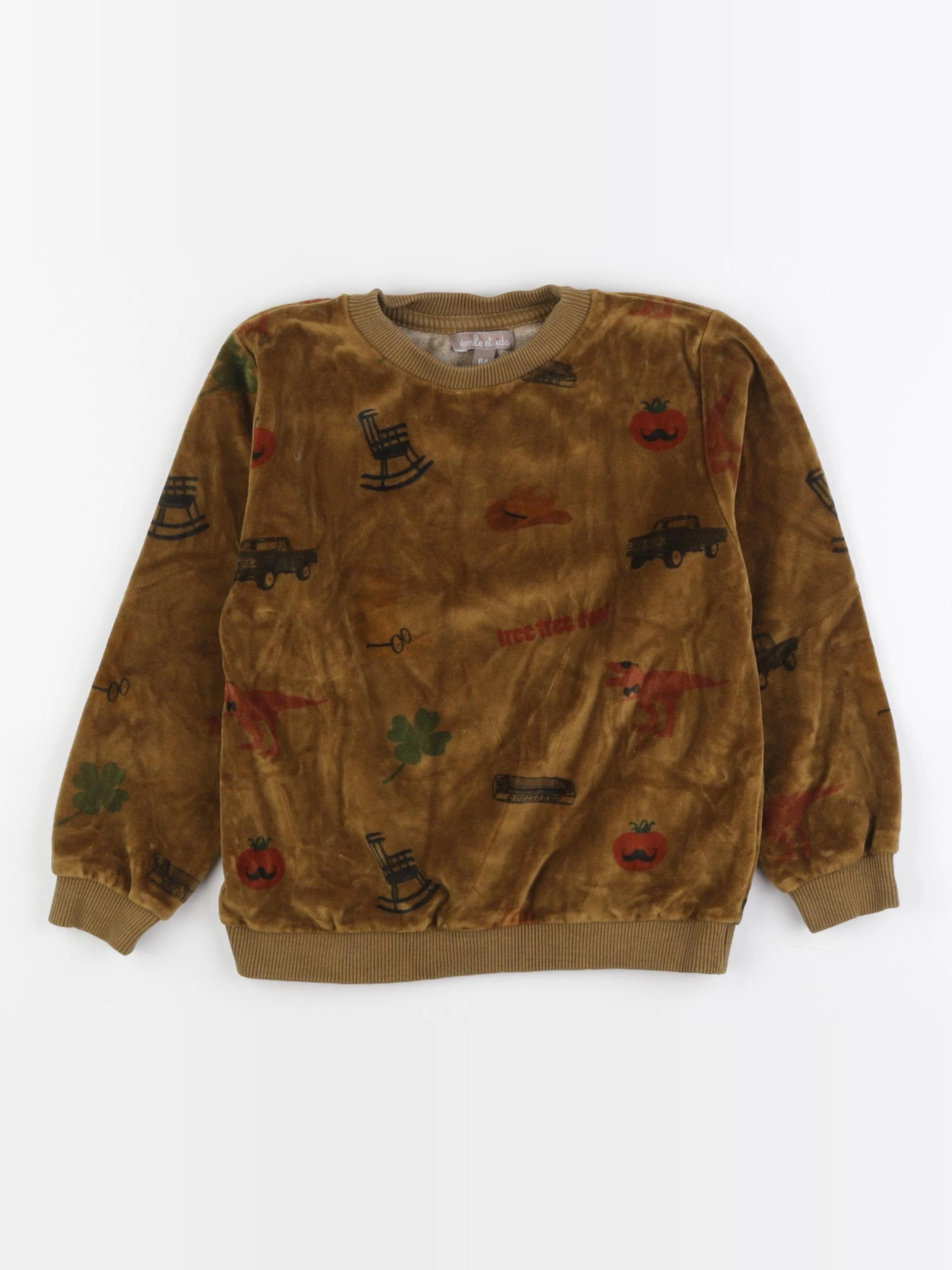 Emile et Ida - sweat marron - 6 ans