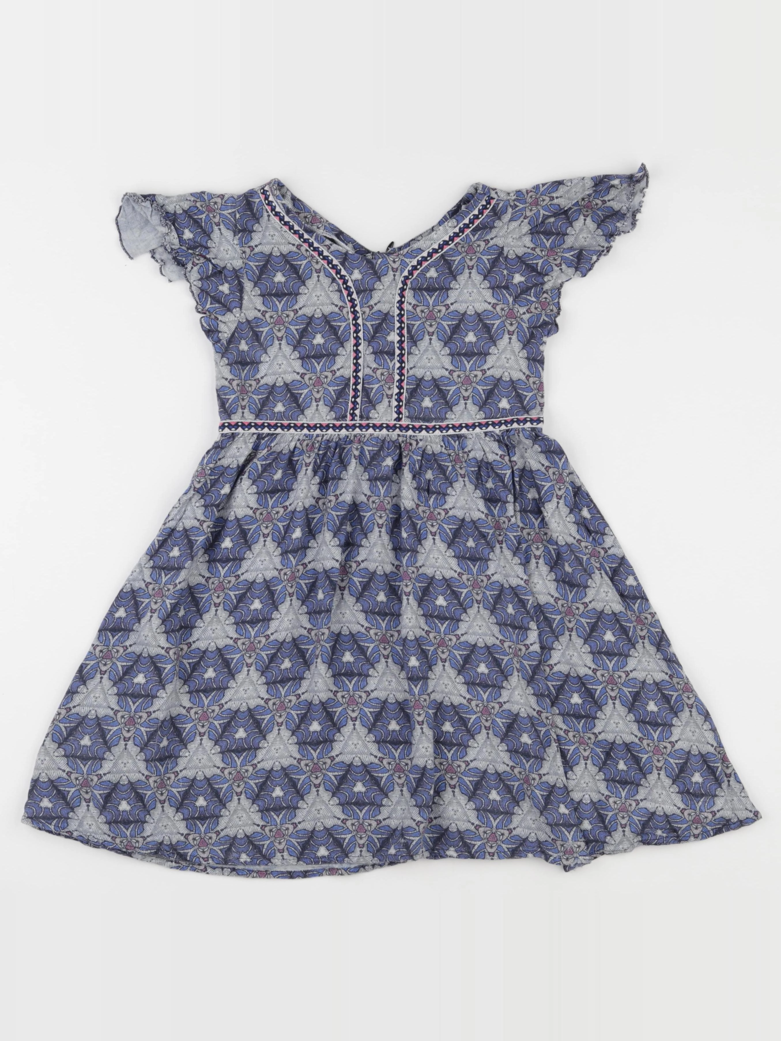IKKS - robe bleu, rose - 6 ans