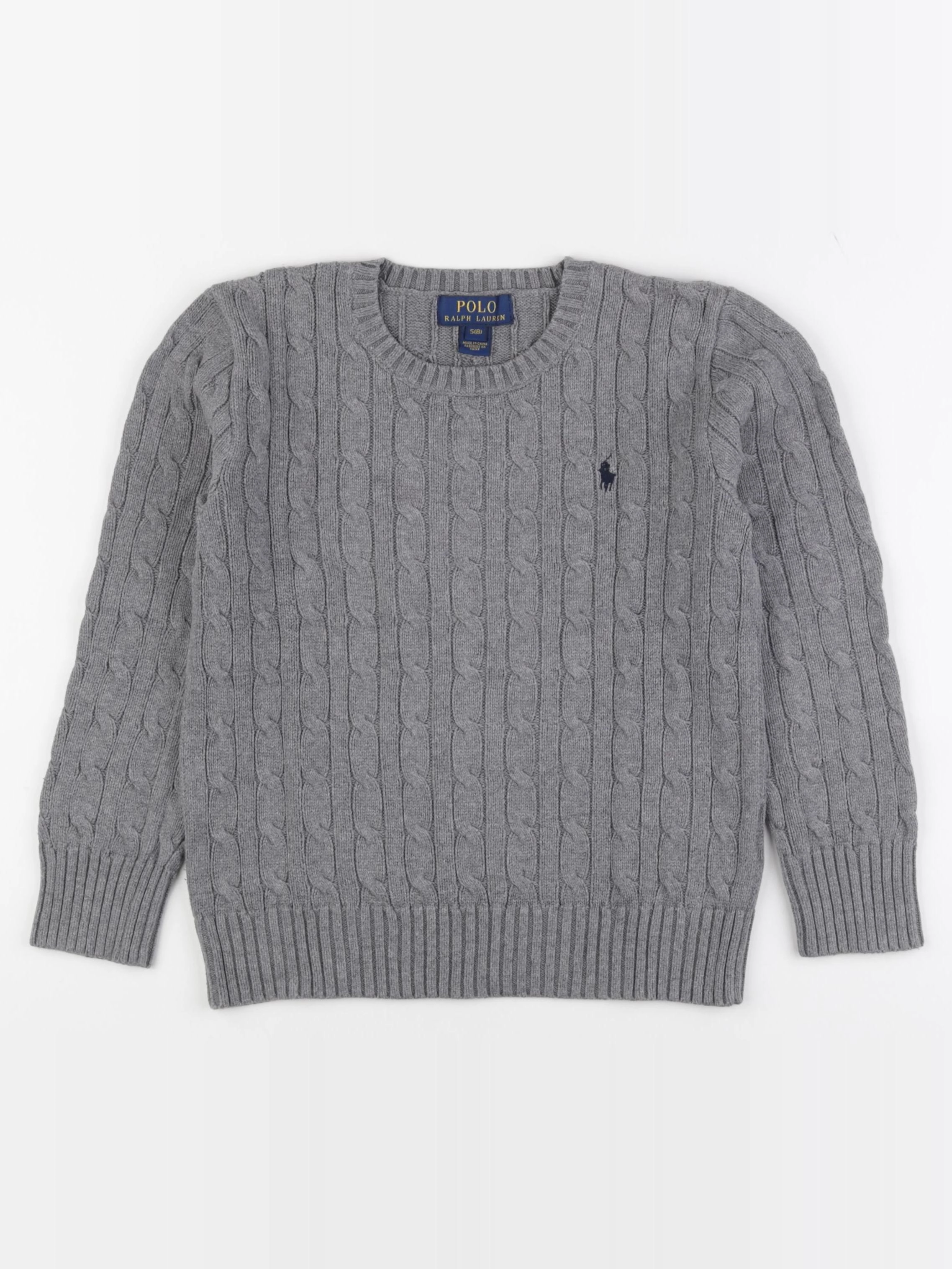 Ralph Lauren - pull gris - 8 ans