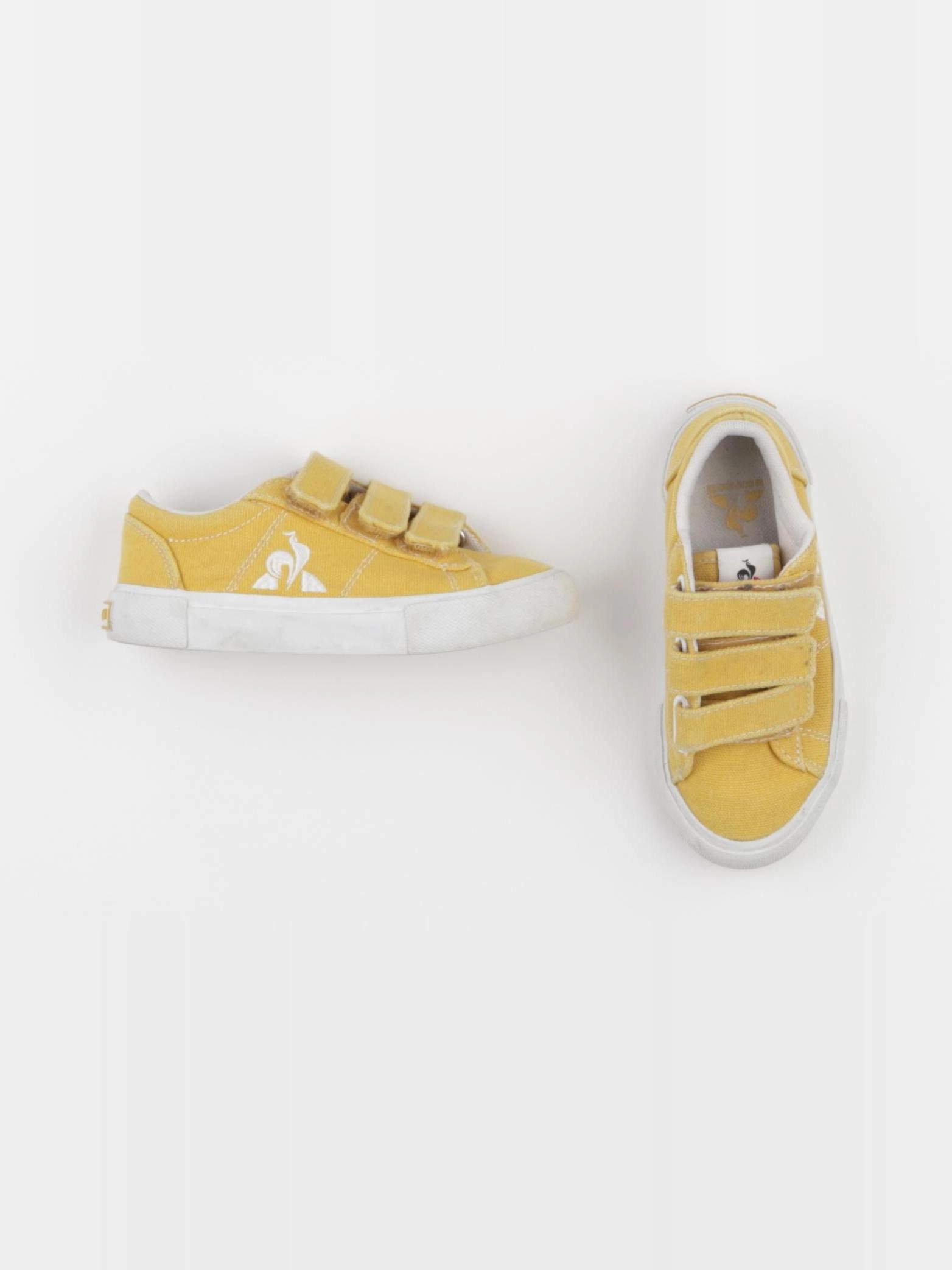 Le Coq Sportif - tennis à scratch/ lacets jaune - pointure 28