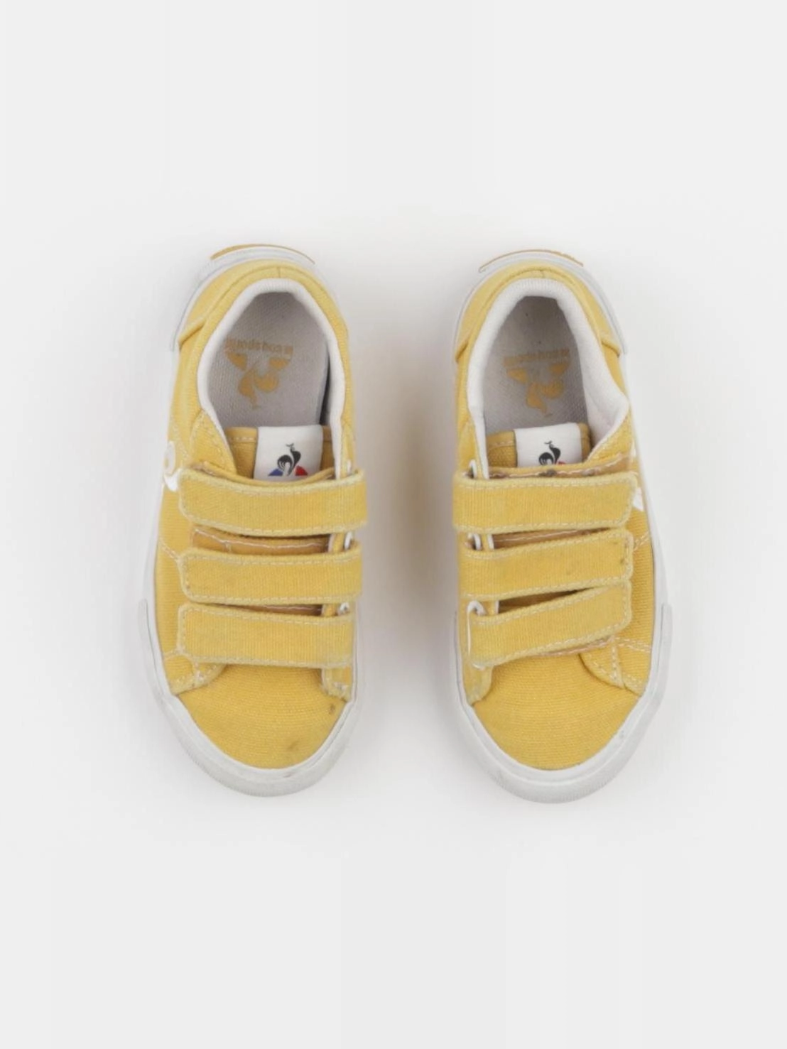 Le Coq Sportif - tennis à scratch/ lacets jaune - pointure 28