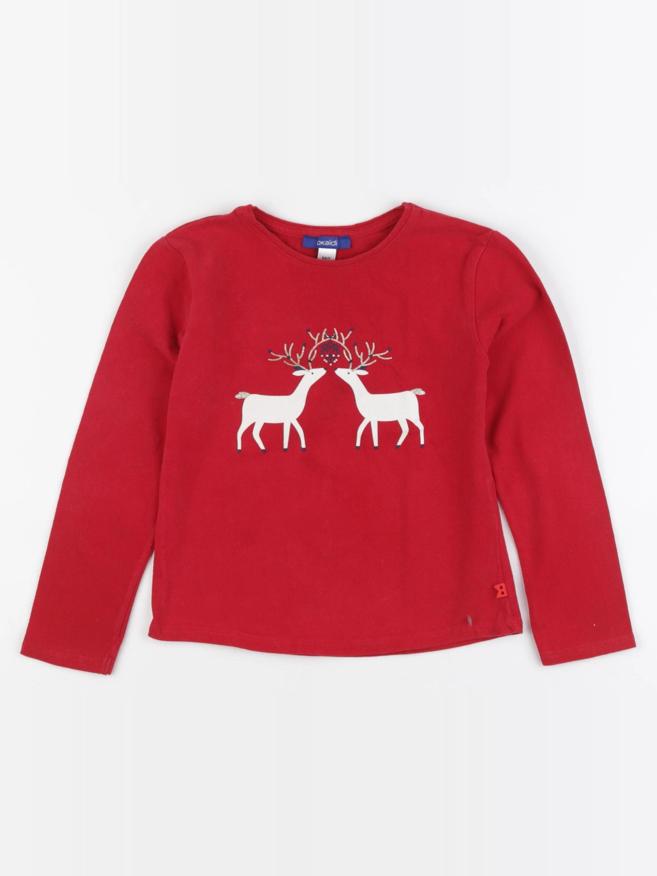 Okaidi - tee-shirt or, rouge - 6 ans