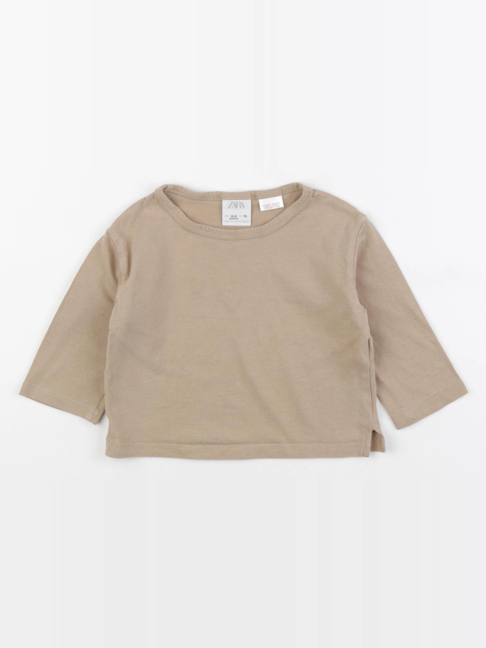 Zara - tee-shirt beige - 6/9 mois