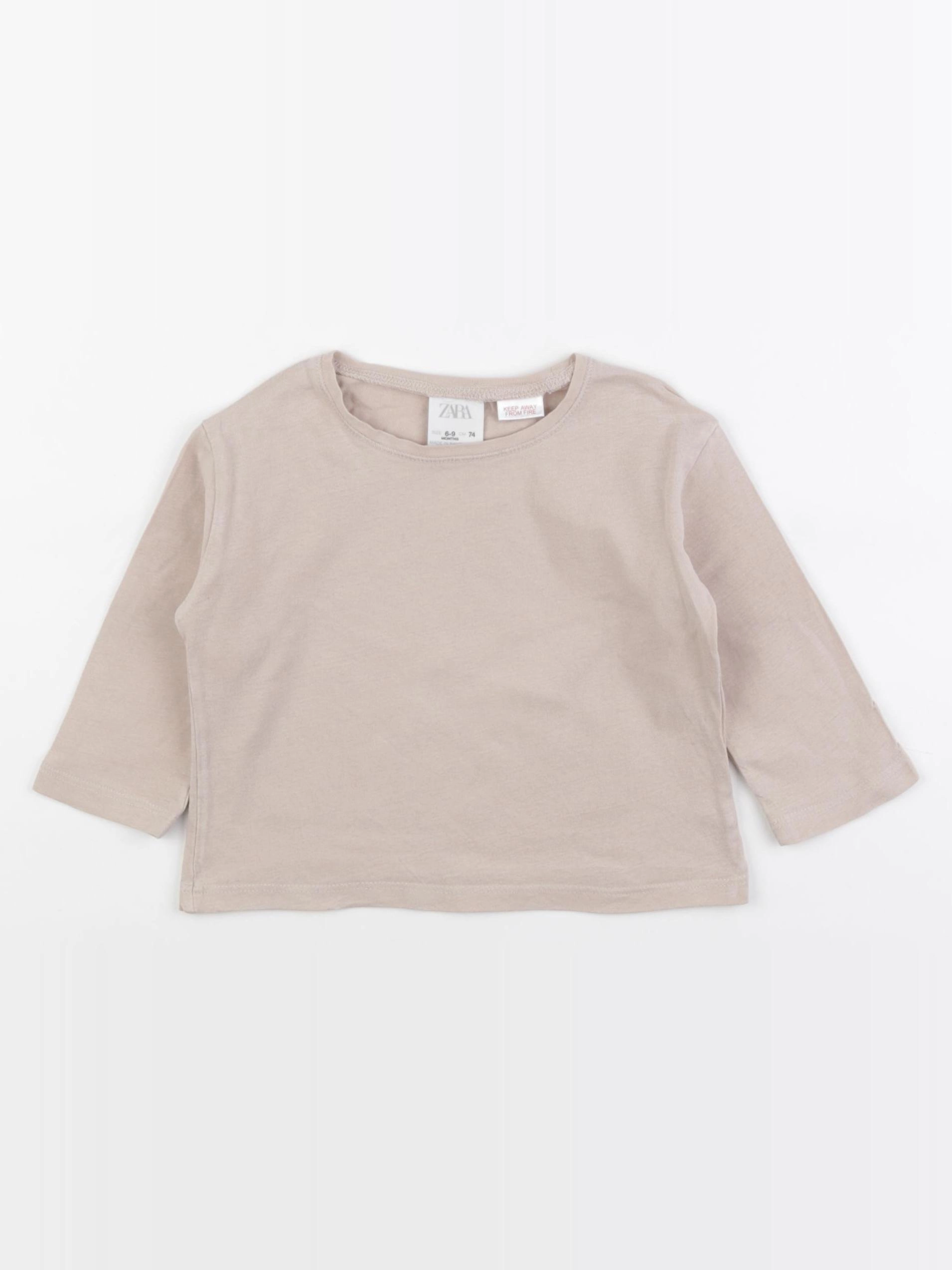 Zara - tee-shirt beige - 6/9 mois