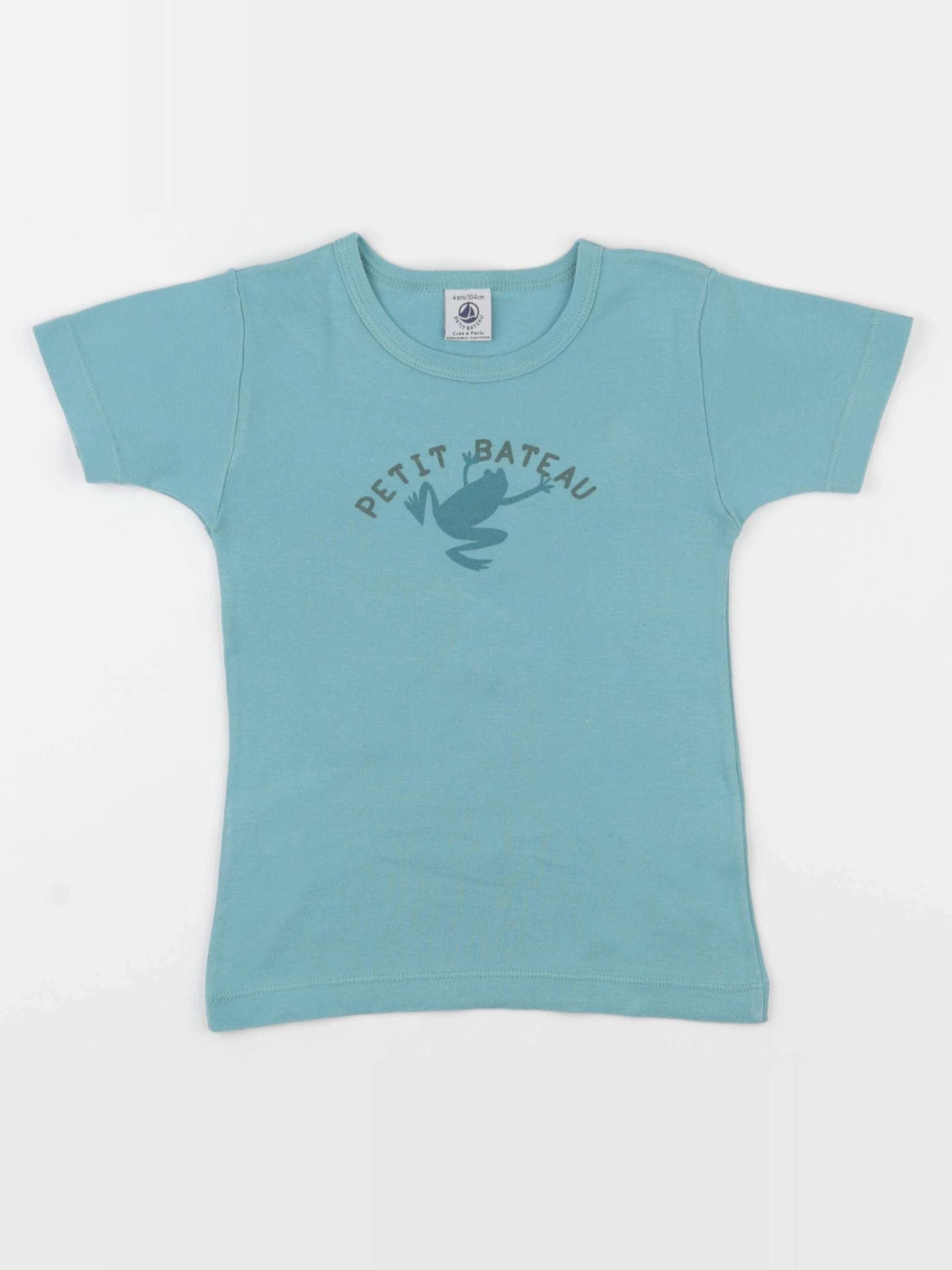 Petit Bateau - maillot de corps bleu - 4 ans