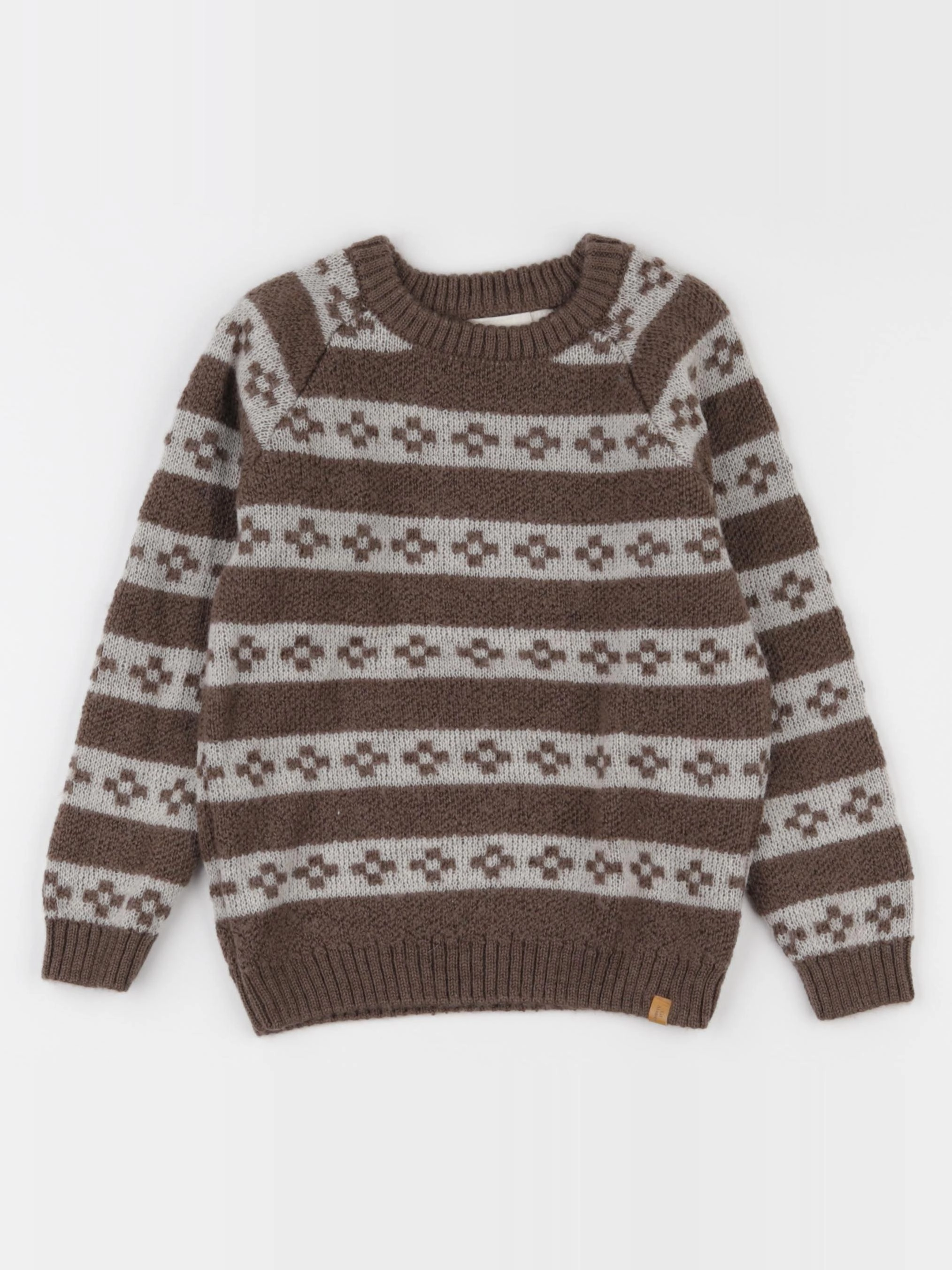 Lil'Atelier - pull marron, beige - 3/4 ans