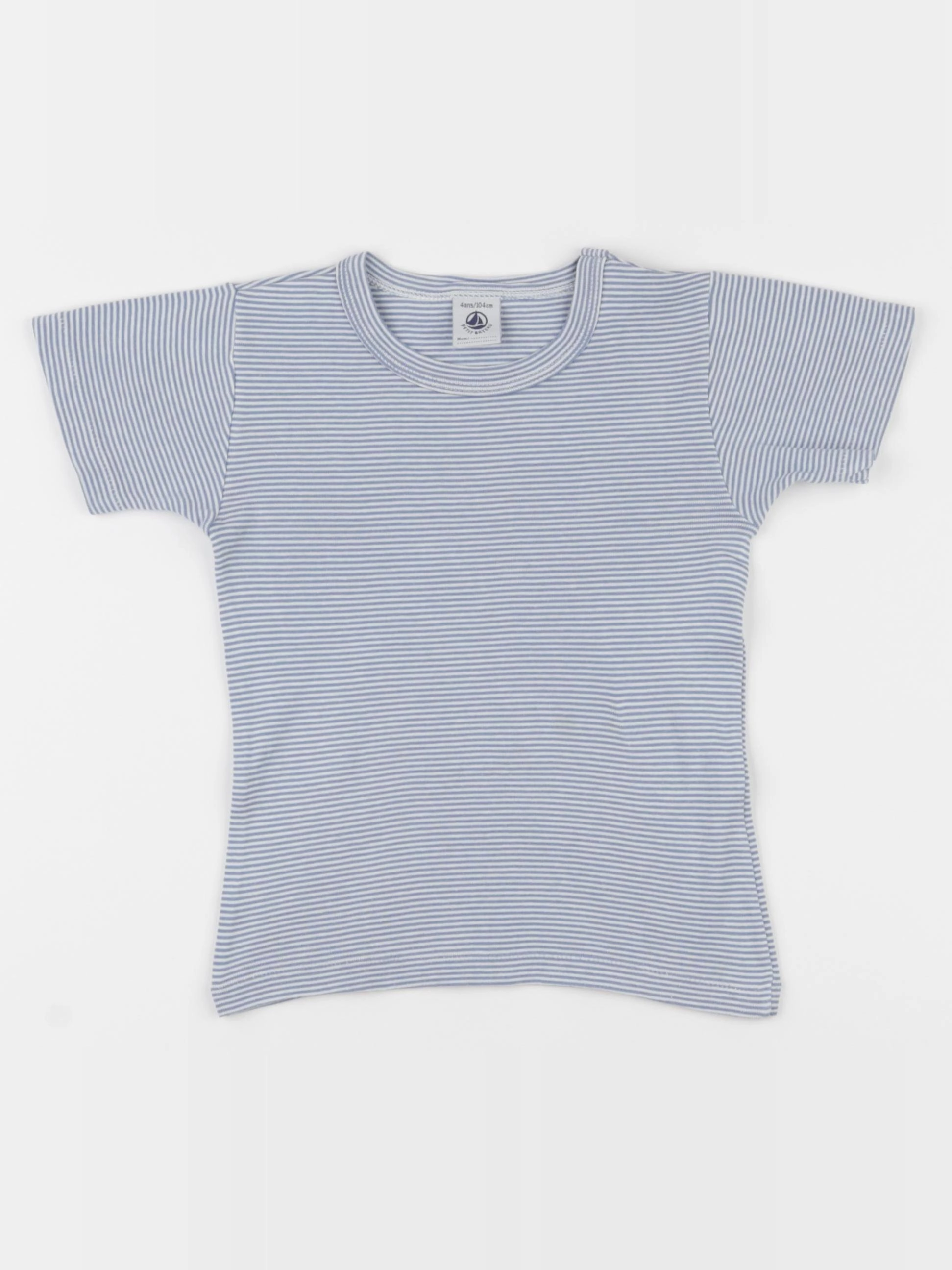 Petit Bateau - maillot de corps blanc, bleu - 4 ans