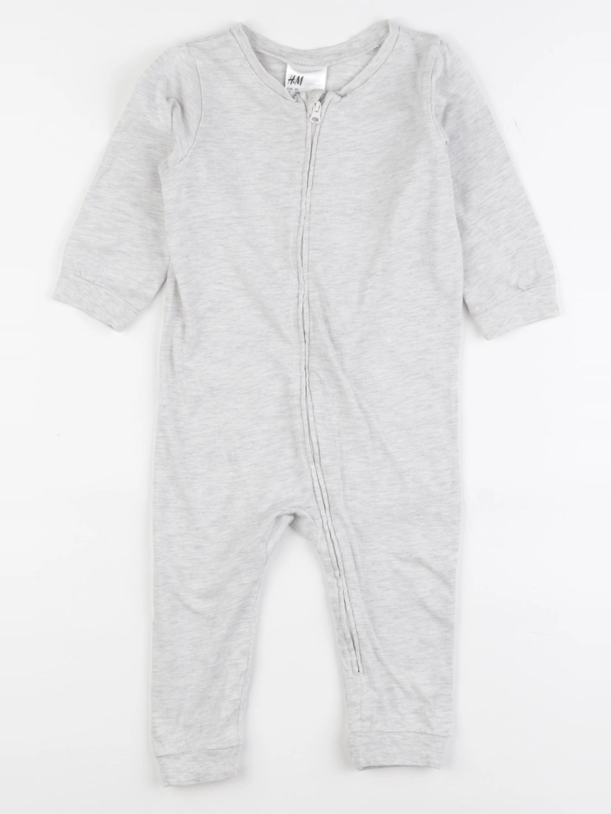 H&M - pyjama coton gris - 9/12 mois