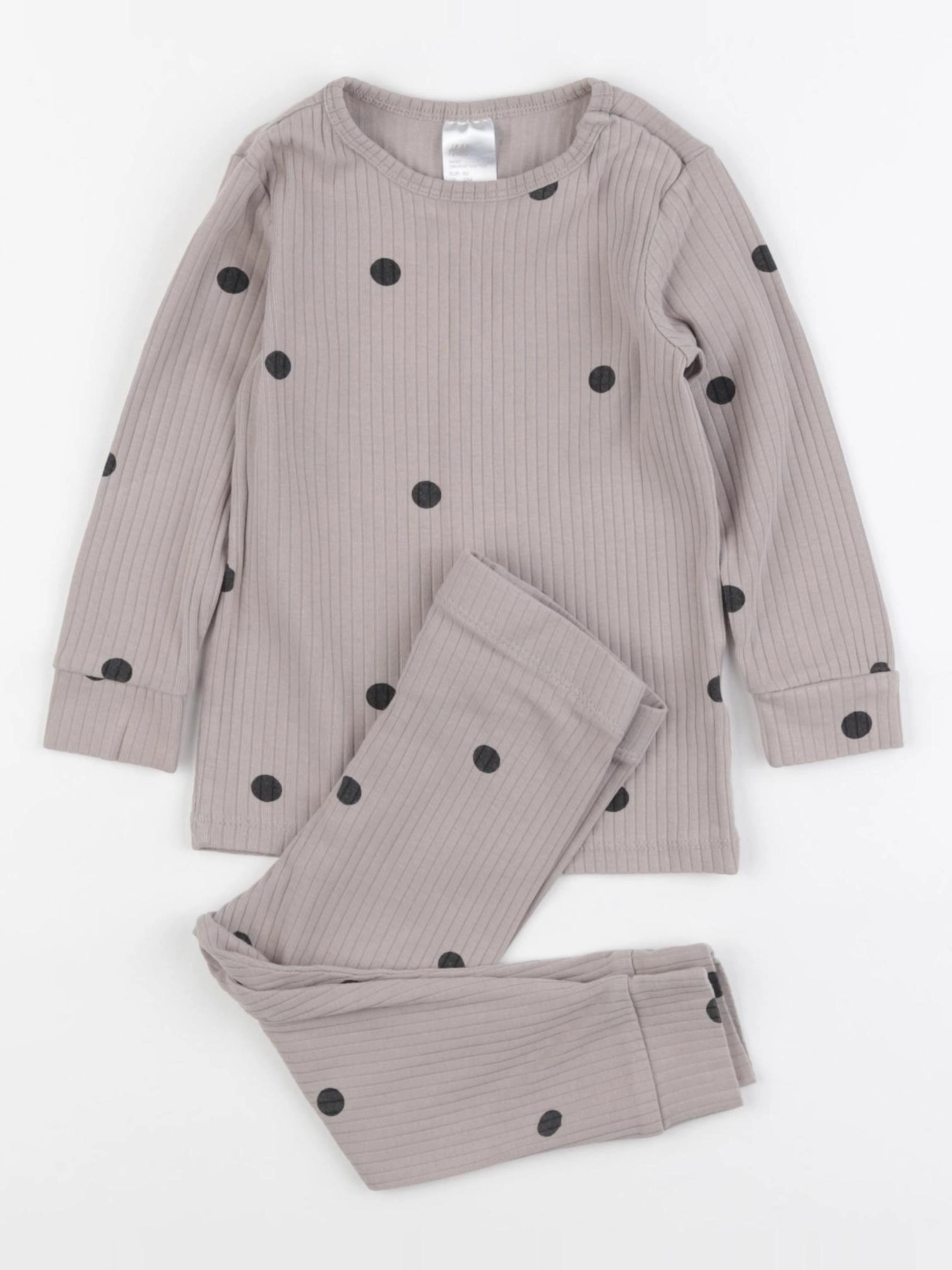 H&M - pyjama coton gris - 9/12 mois