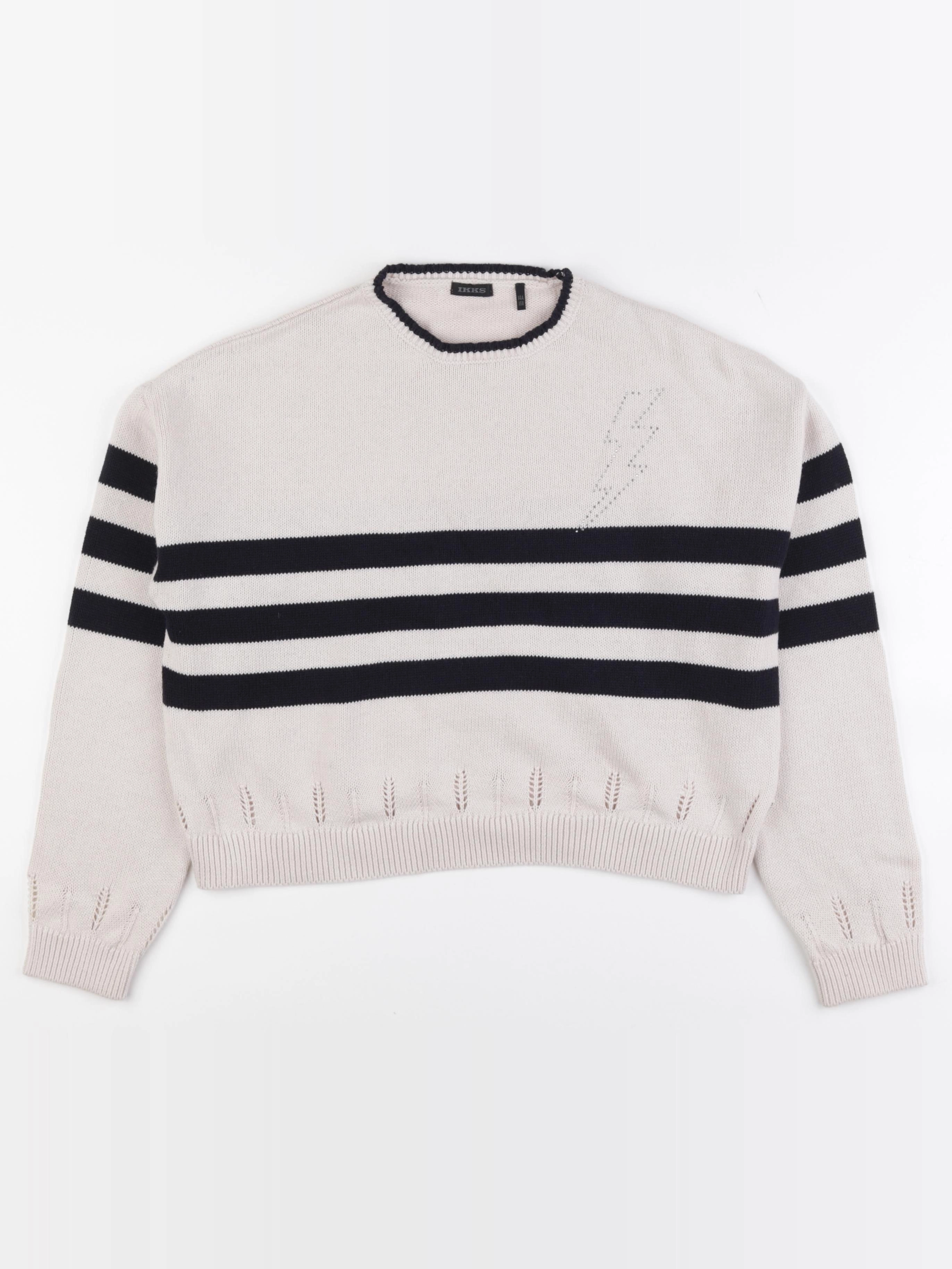IKKS - pull beige, noir - 14 ans