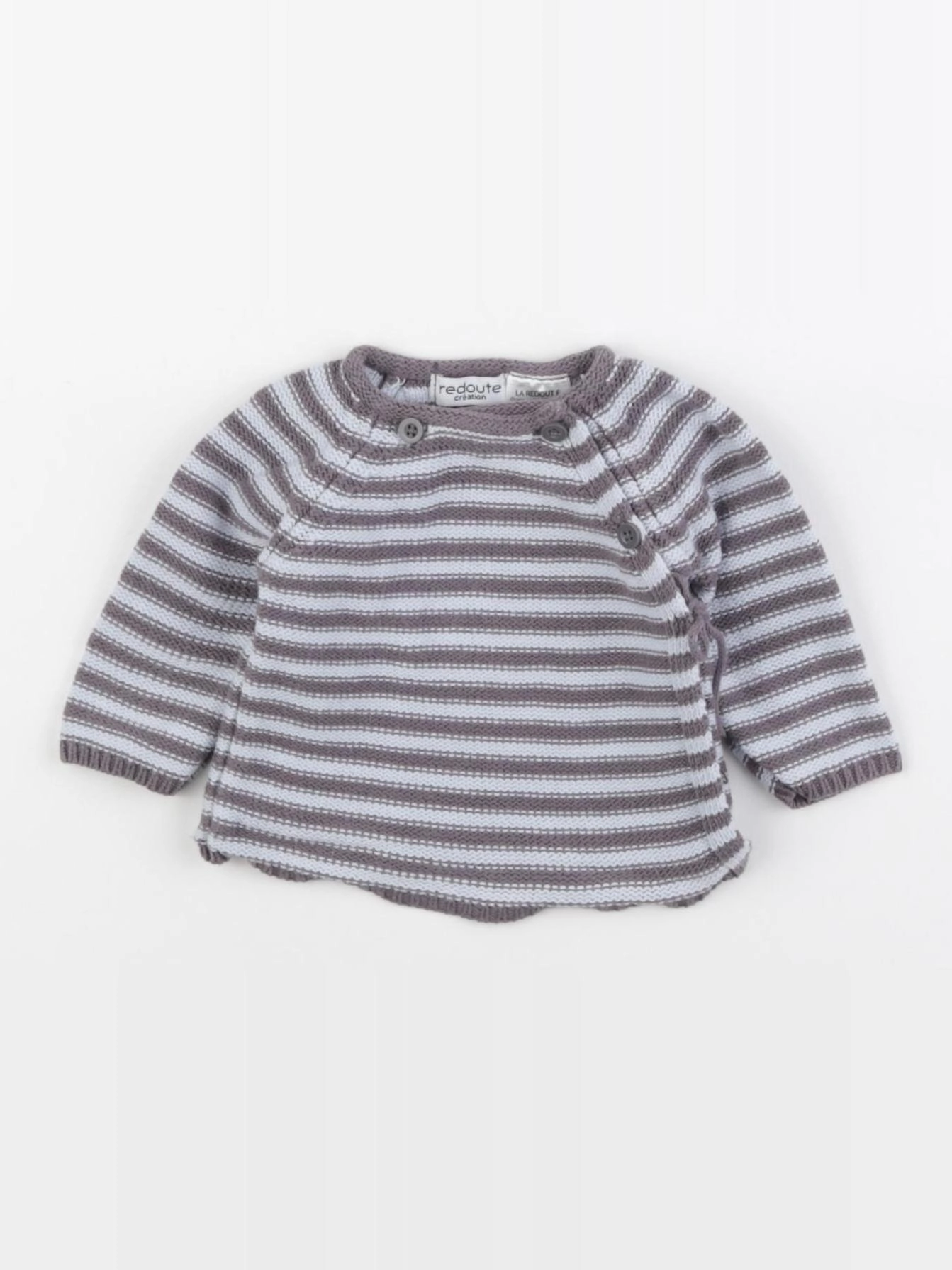 La Redoute - pull gris, bleu - 0/1 mois