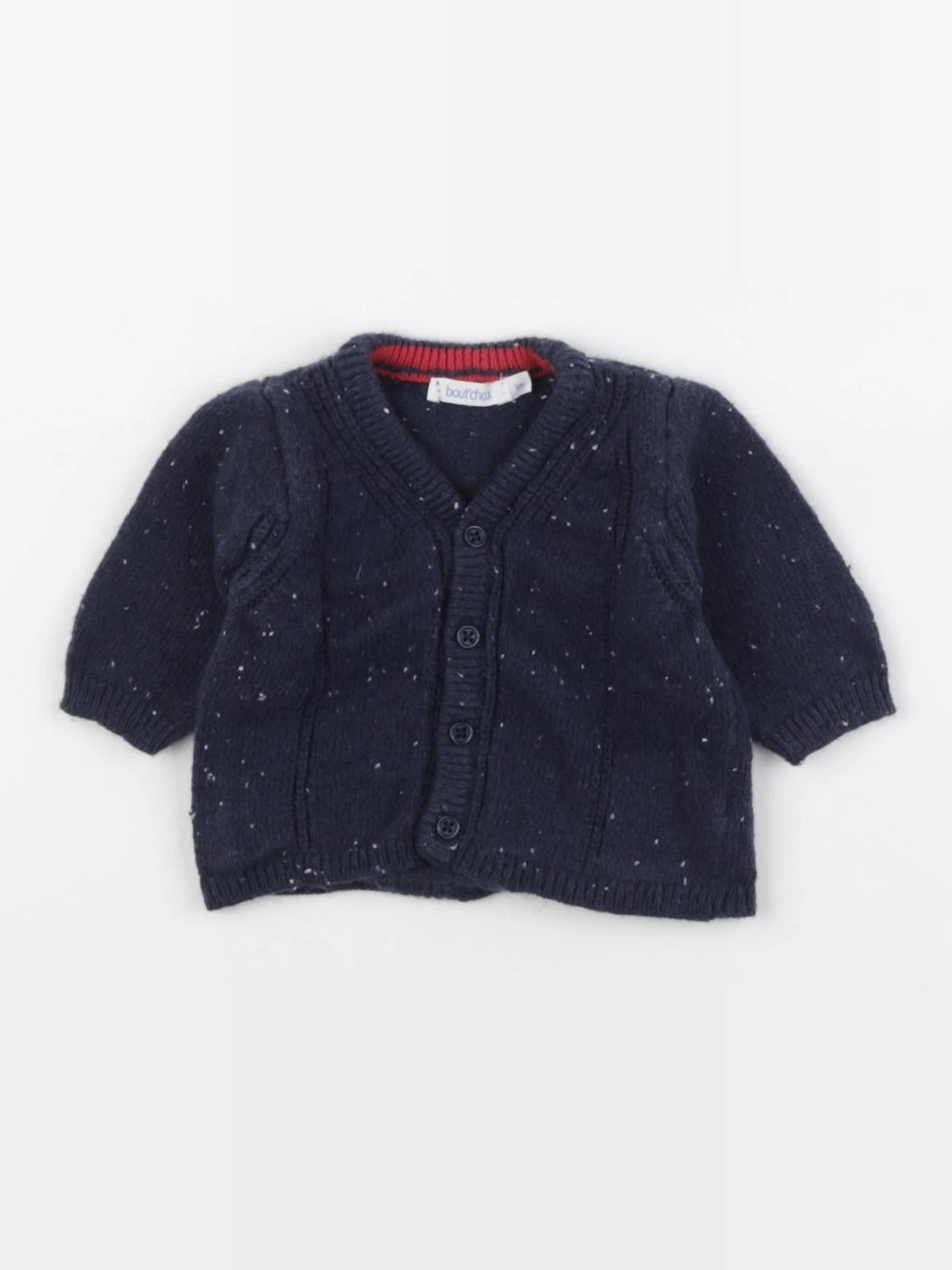 Boutchou - gilet bleu, blanc - 1 mois