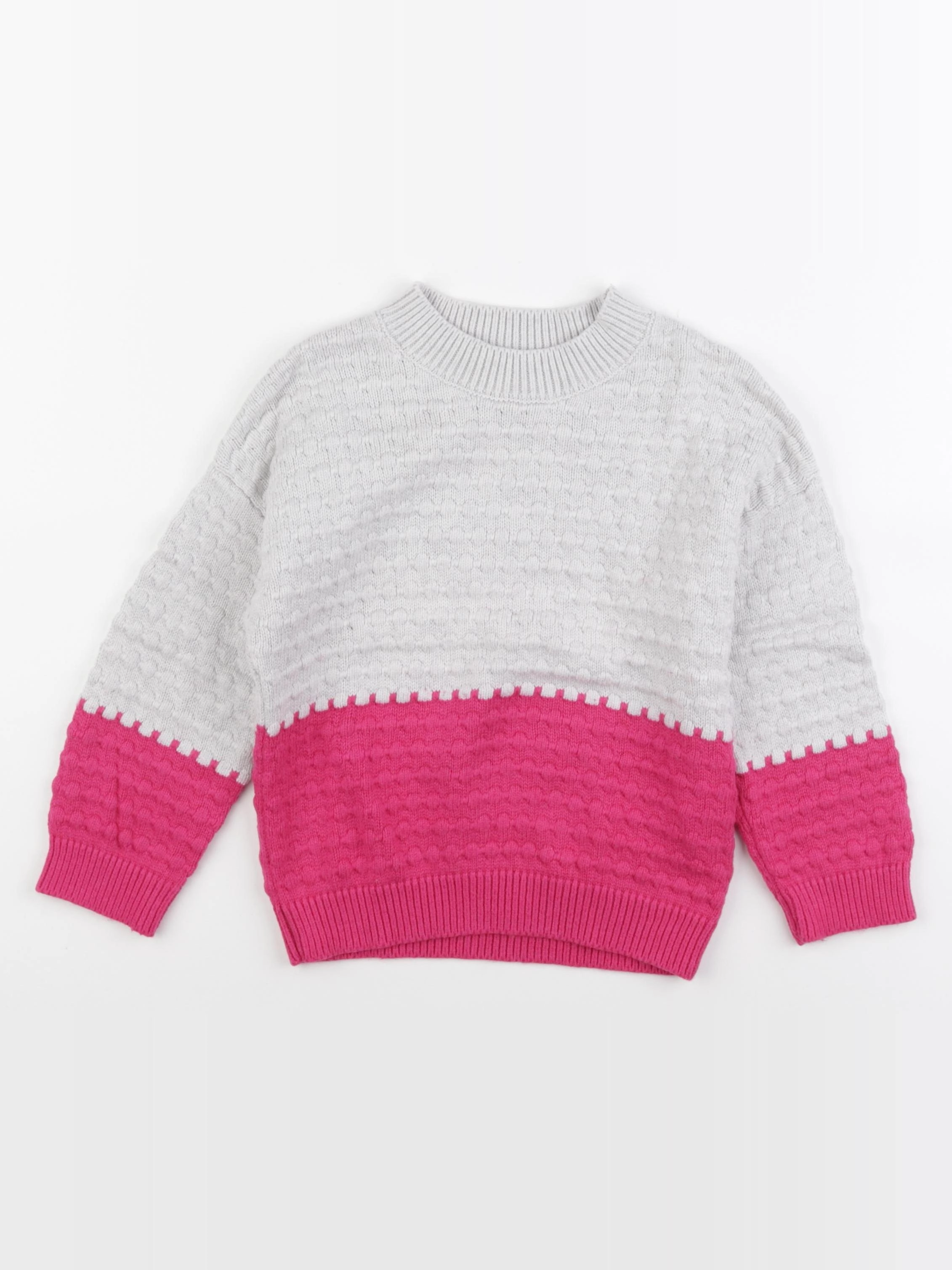 Carrément Beau - pull rose, gris - 4 ans