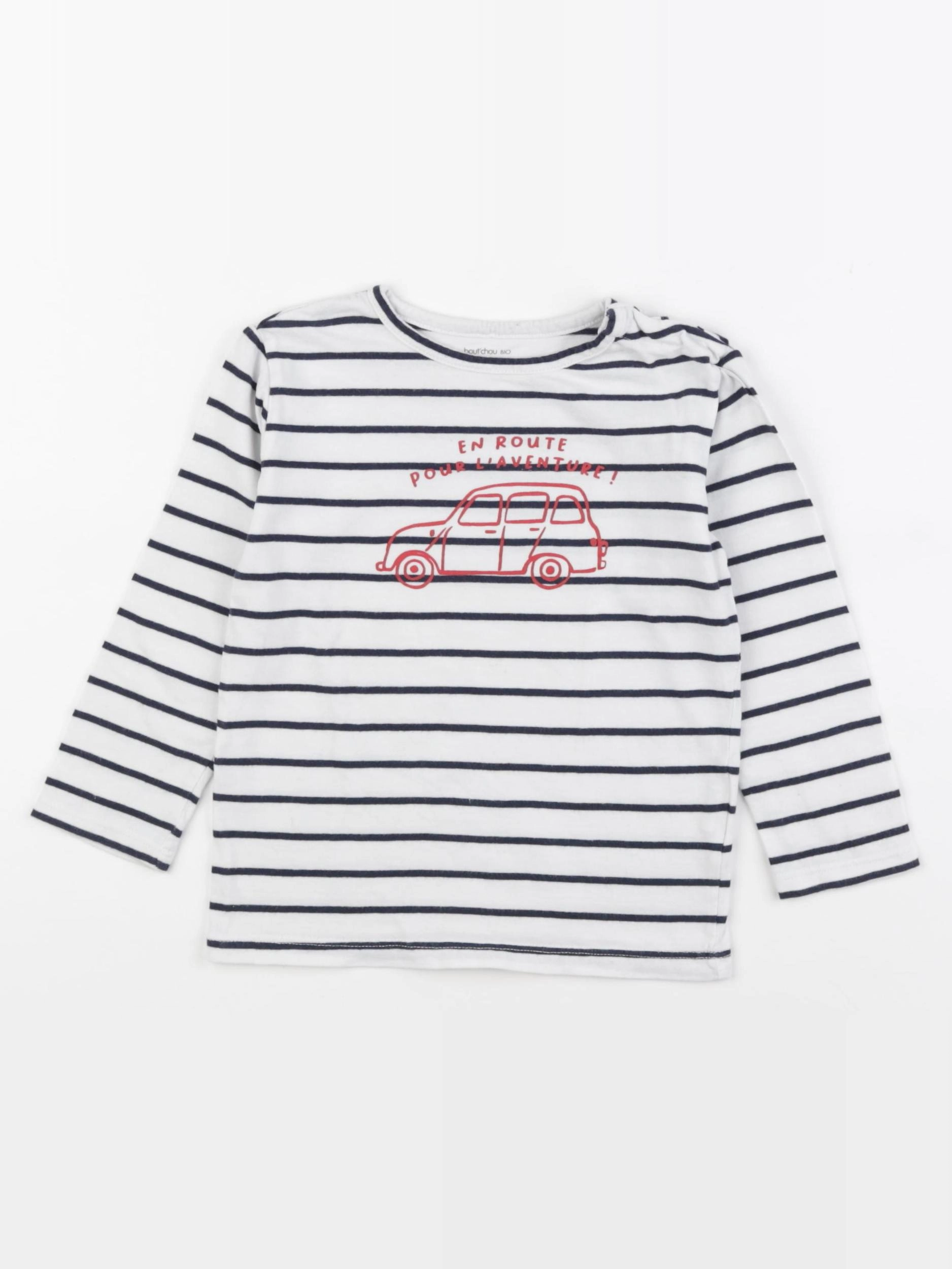 Boutchou - tee-shirt bleu, blanc - 36 mois
