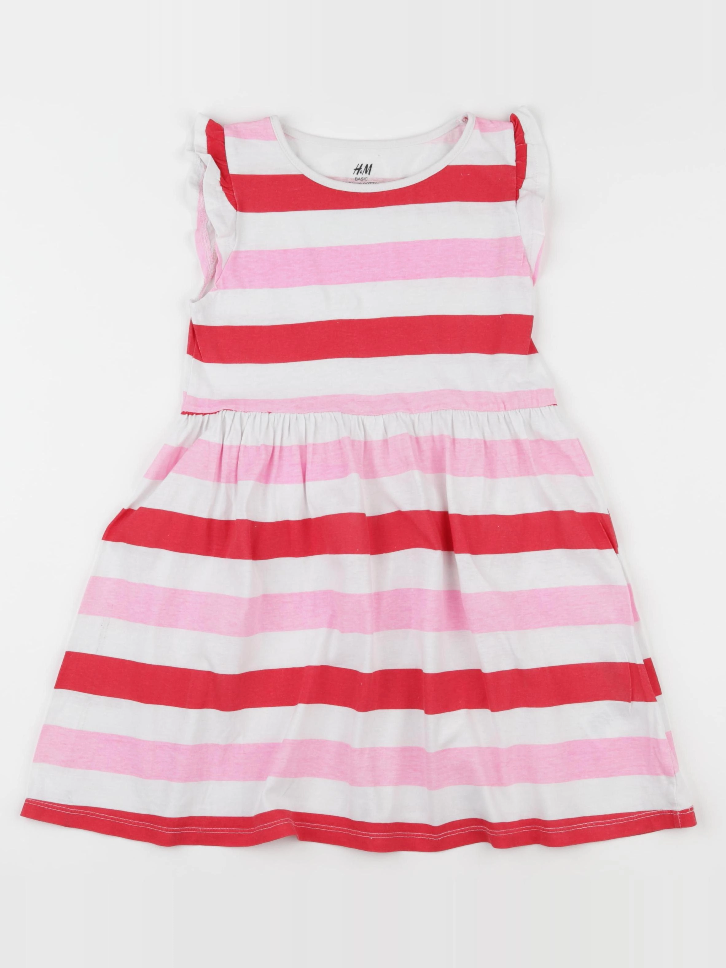 H&M - robe blanc, rose, rouge - 4/6 ans