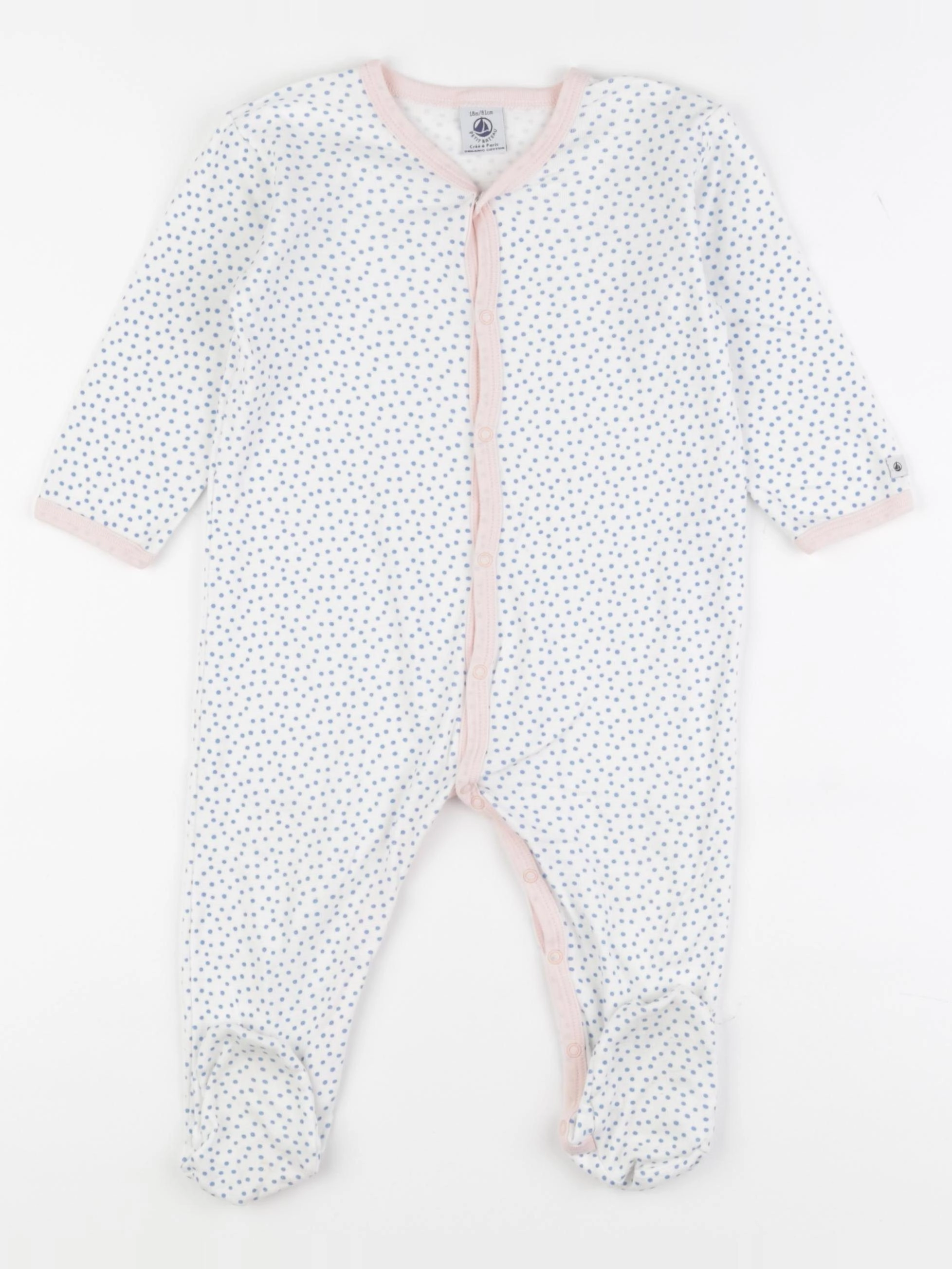 Petit Bateau - pyjama coton bleu - 18 mois