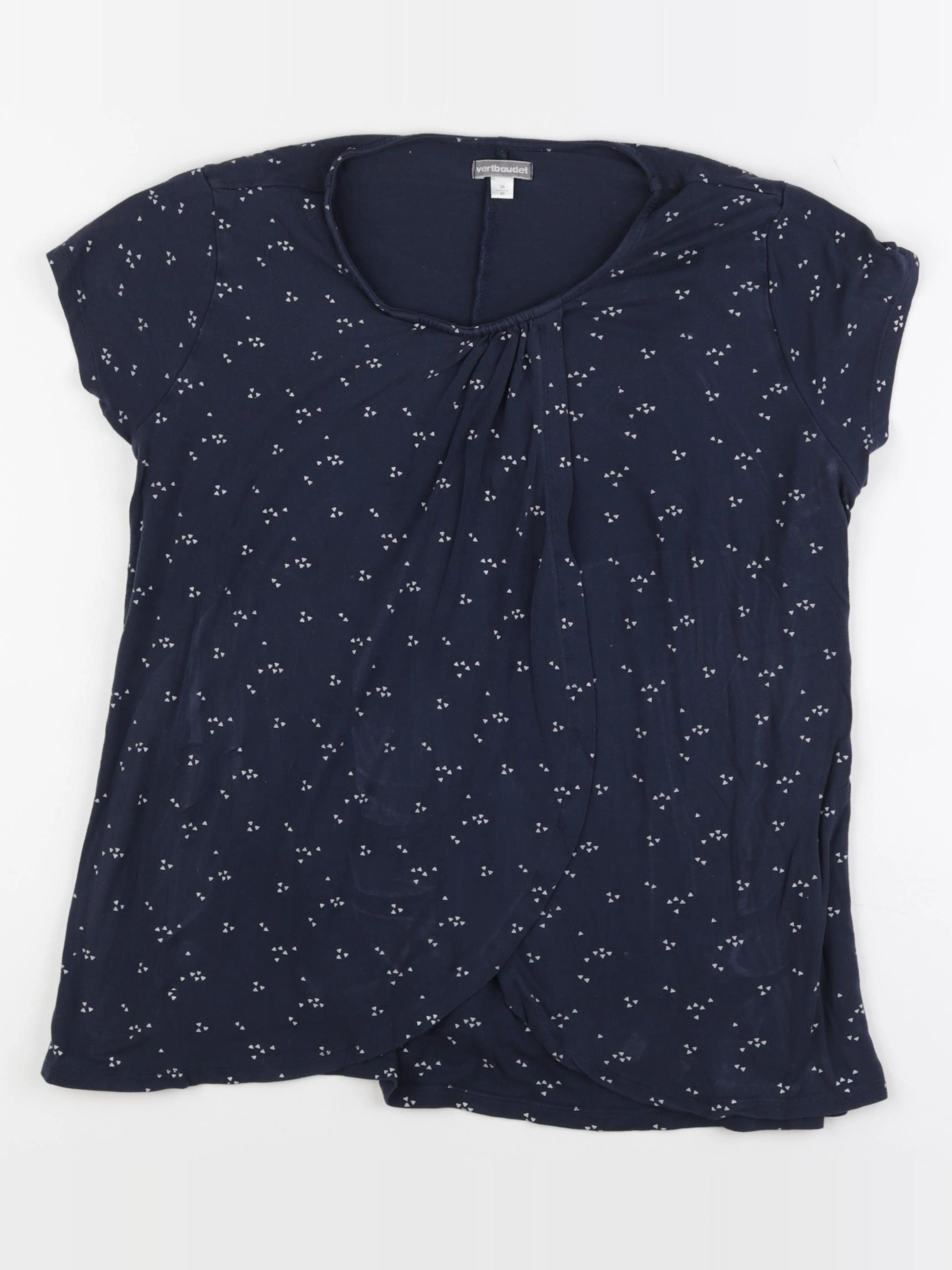 Vertbaudet - tee-shirt grossesse bleu, blanc - 38 à 40