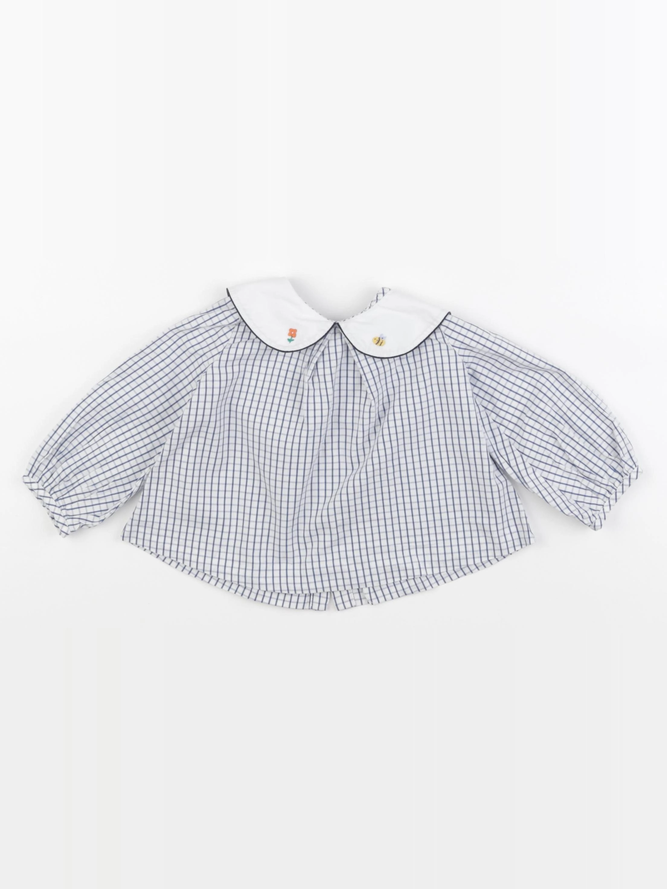 Jacadi - blouse blanc, bleu - 12 mois