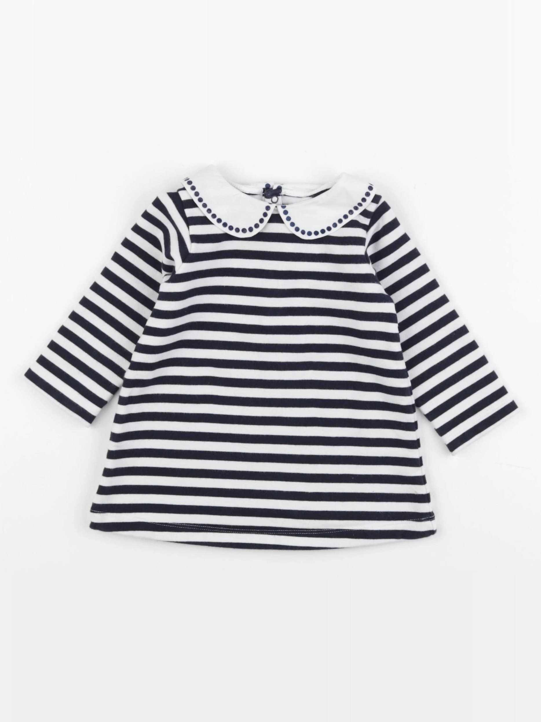 Jacadi - robe bleu, blanc - 12 mois