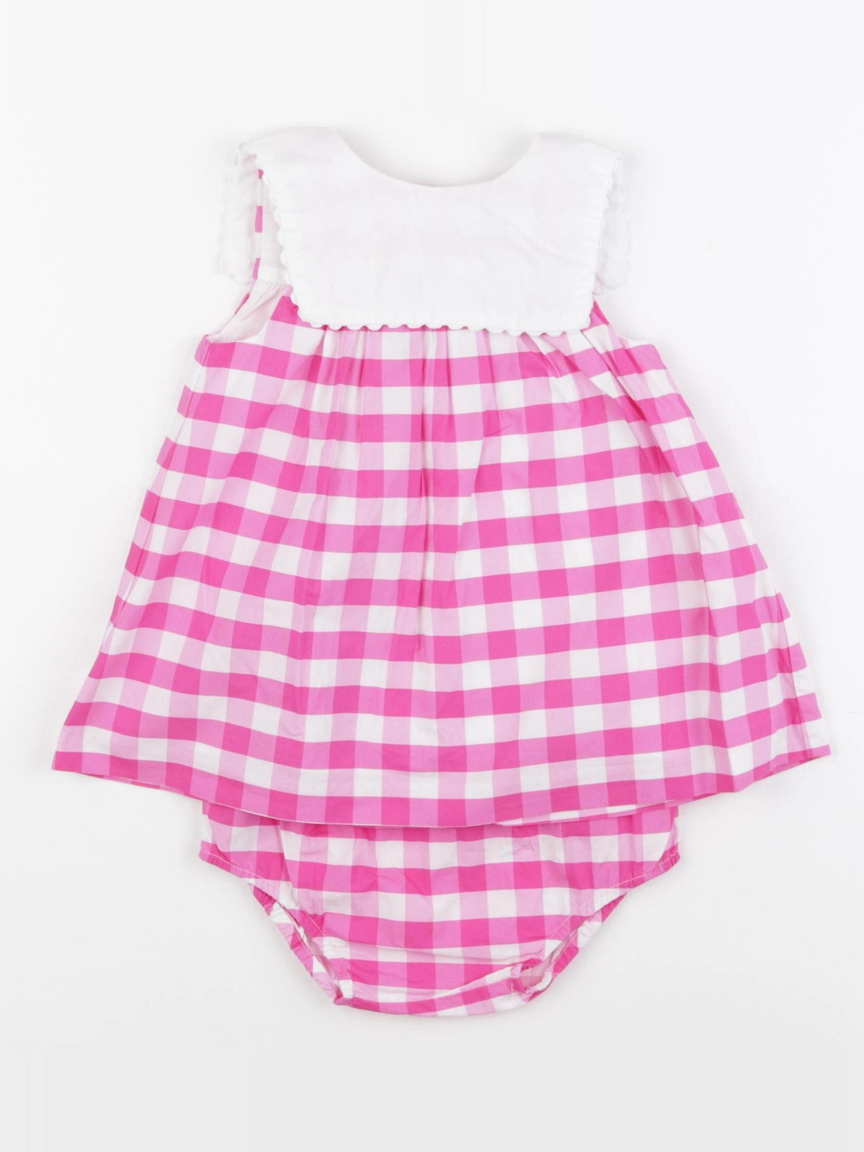 Jacadi - robe blanc, rose - 12 mois