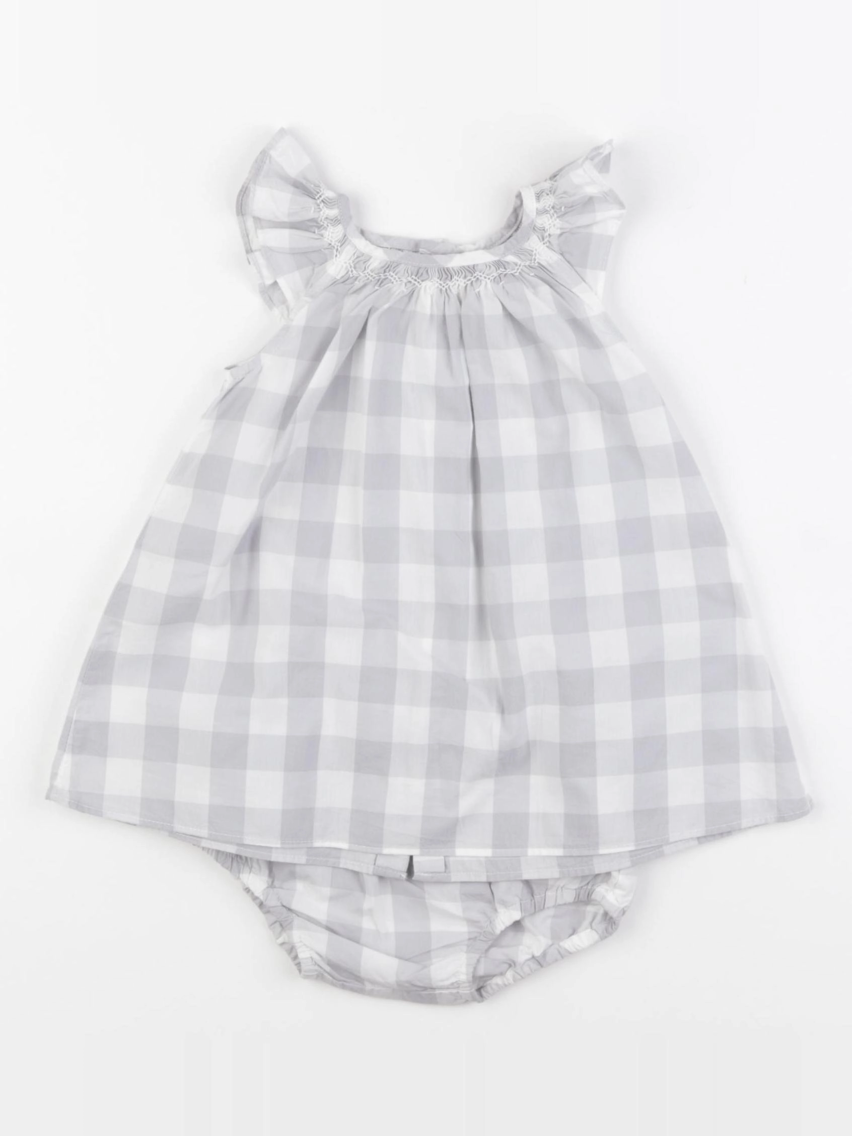 Jacadi - robe gris, blanc - 6 mois