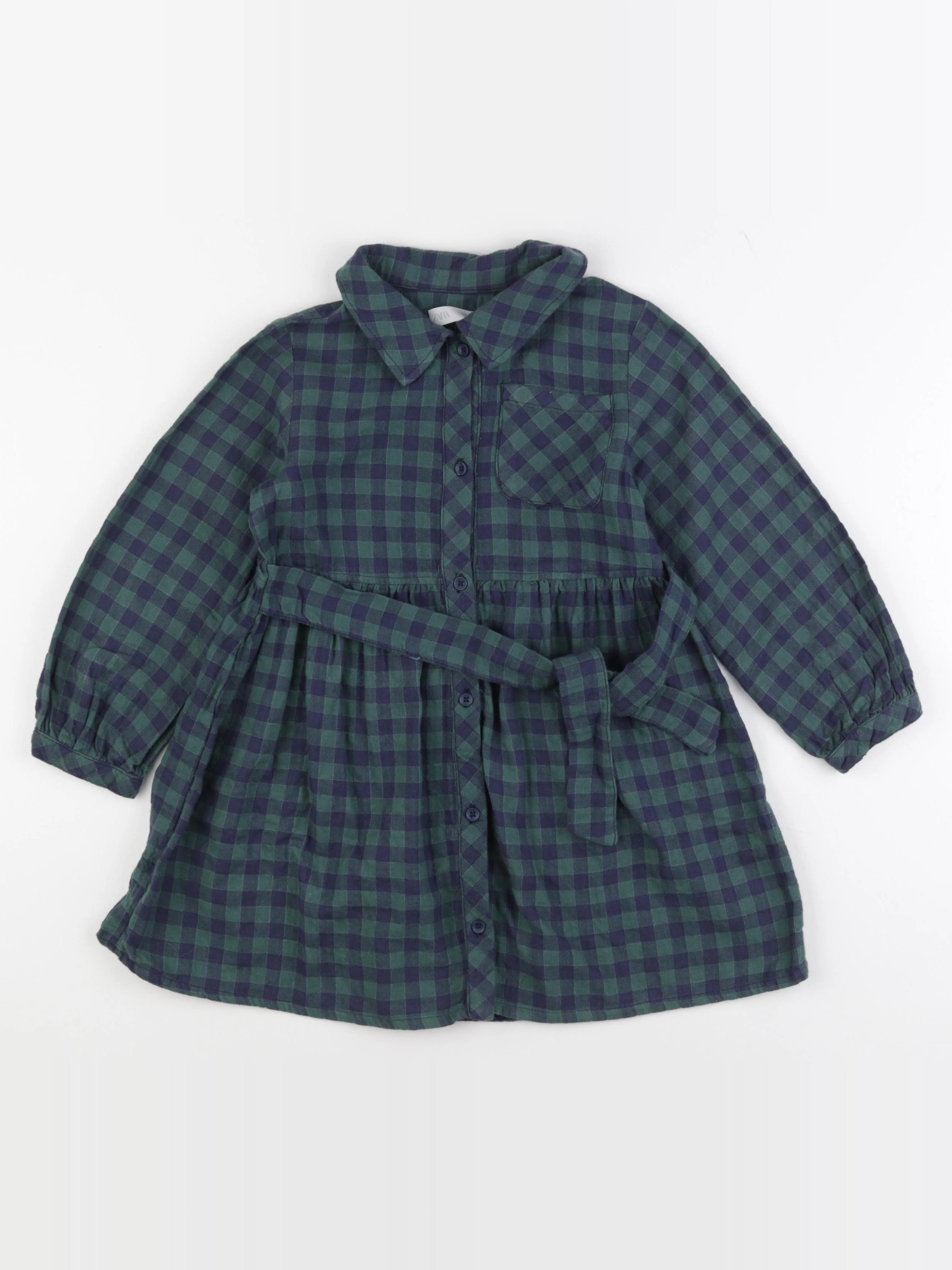 Zara - robe vert - 5/6 ans