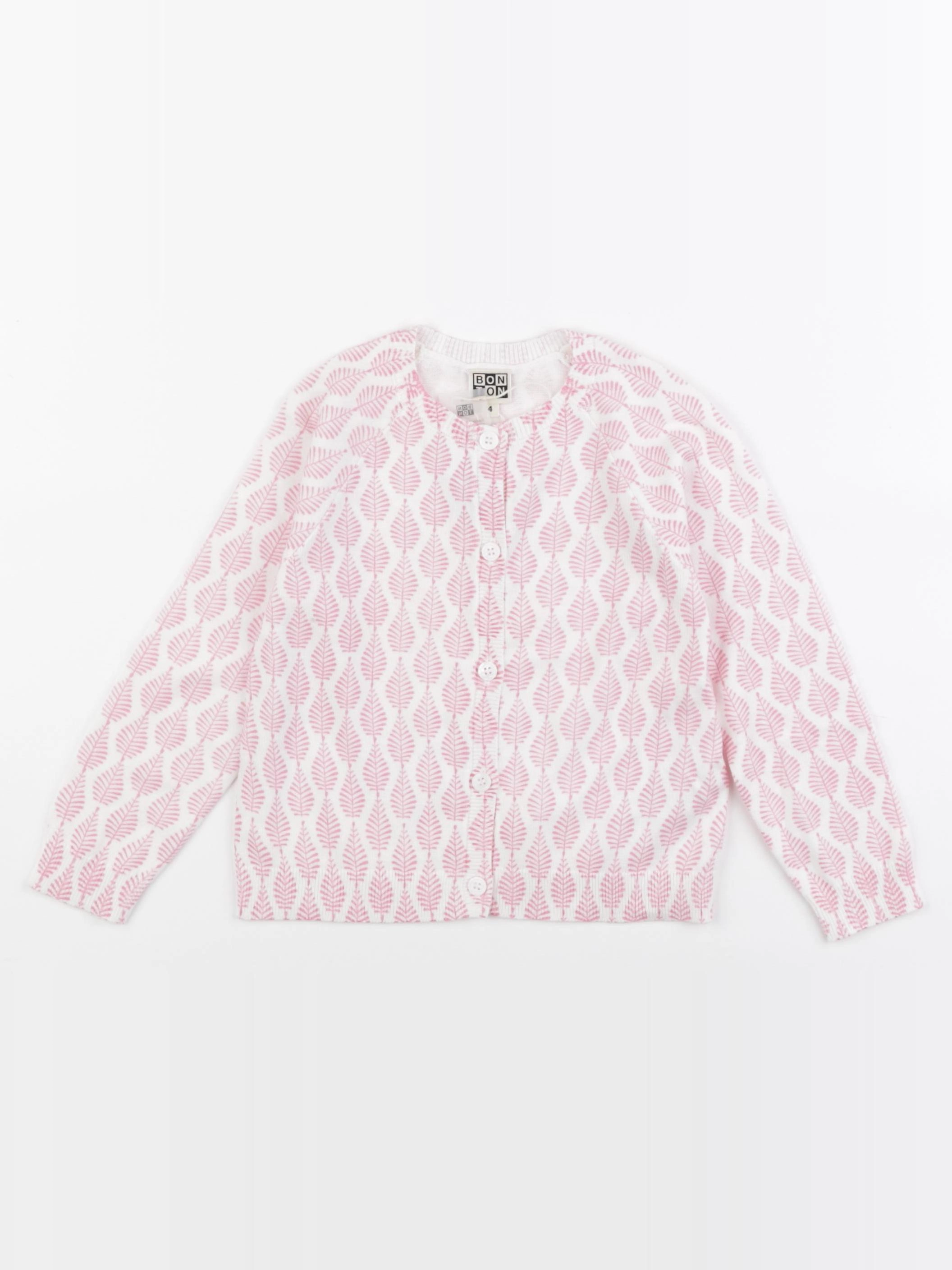 Bonton - gilet rose - 4 ans