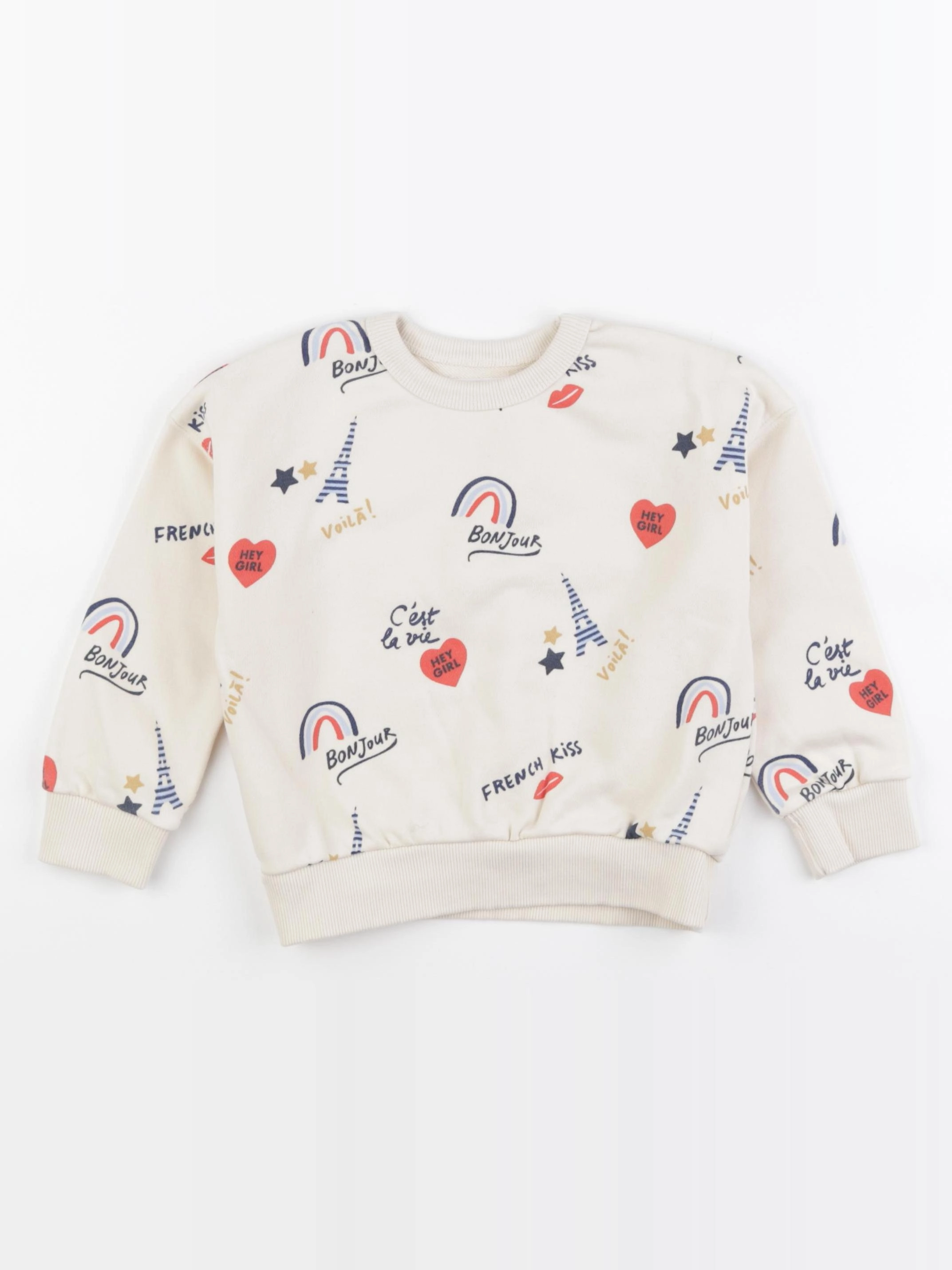 Monoprix - sweat beige - 4 ans