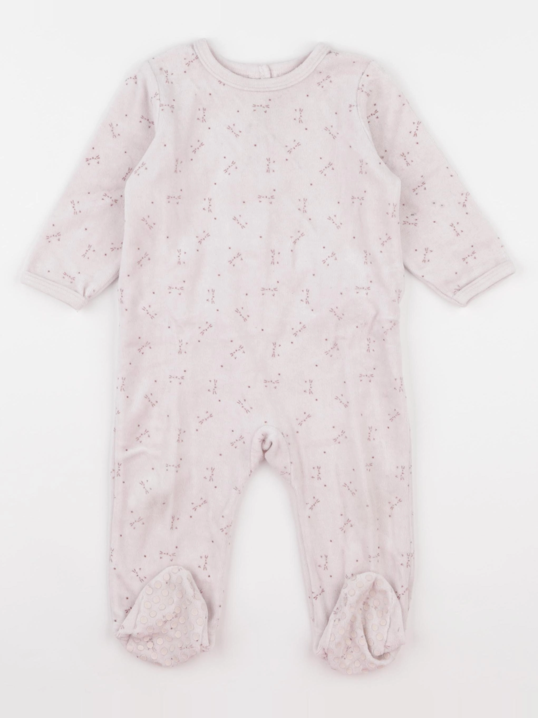 Vertbaudet - pyjama velours rose - 12 mois