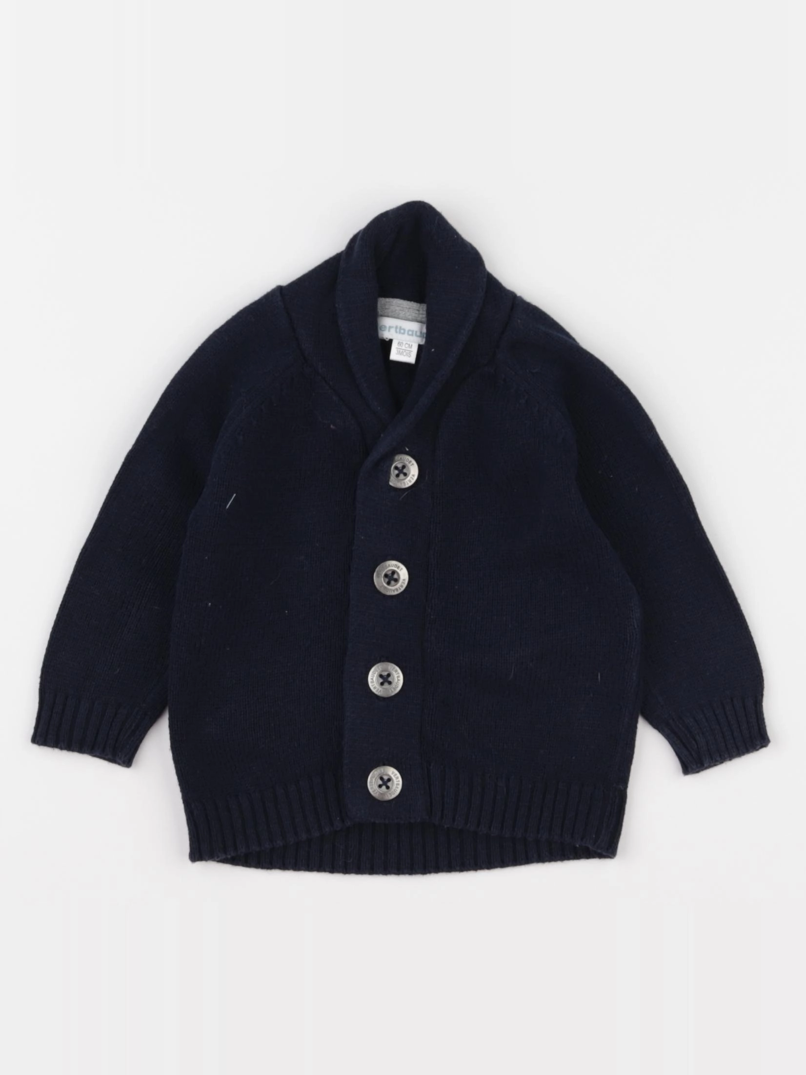 Vertbaudet - gilet bleu - 3 mois