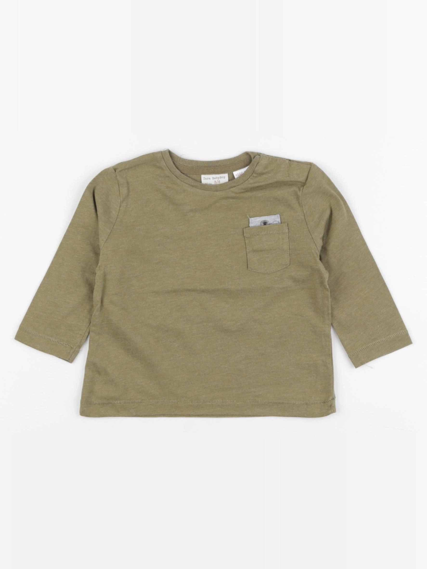Zara - tee-shirt vert - 3/6 mois