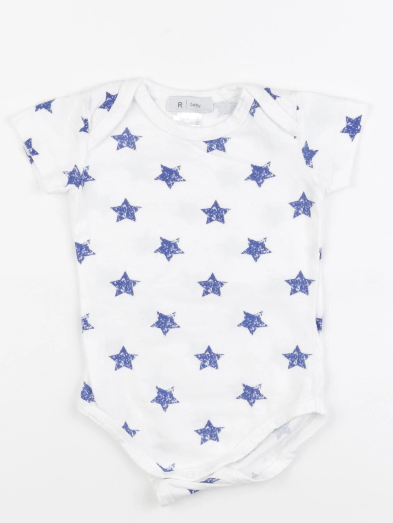 La Redoute - body blanc, bleu - 9 mois