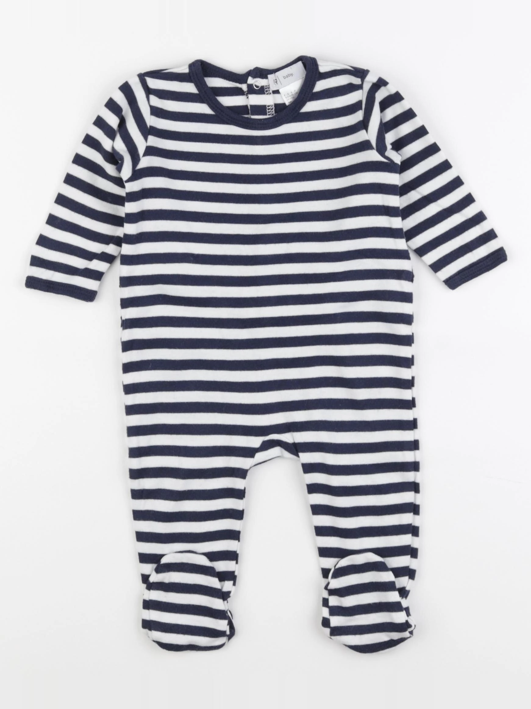 La Redoute - pyjama coton blanc, bleu - 9 mois