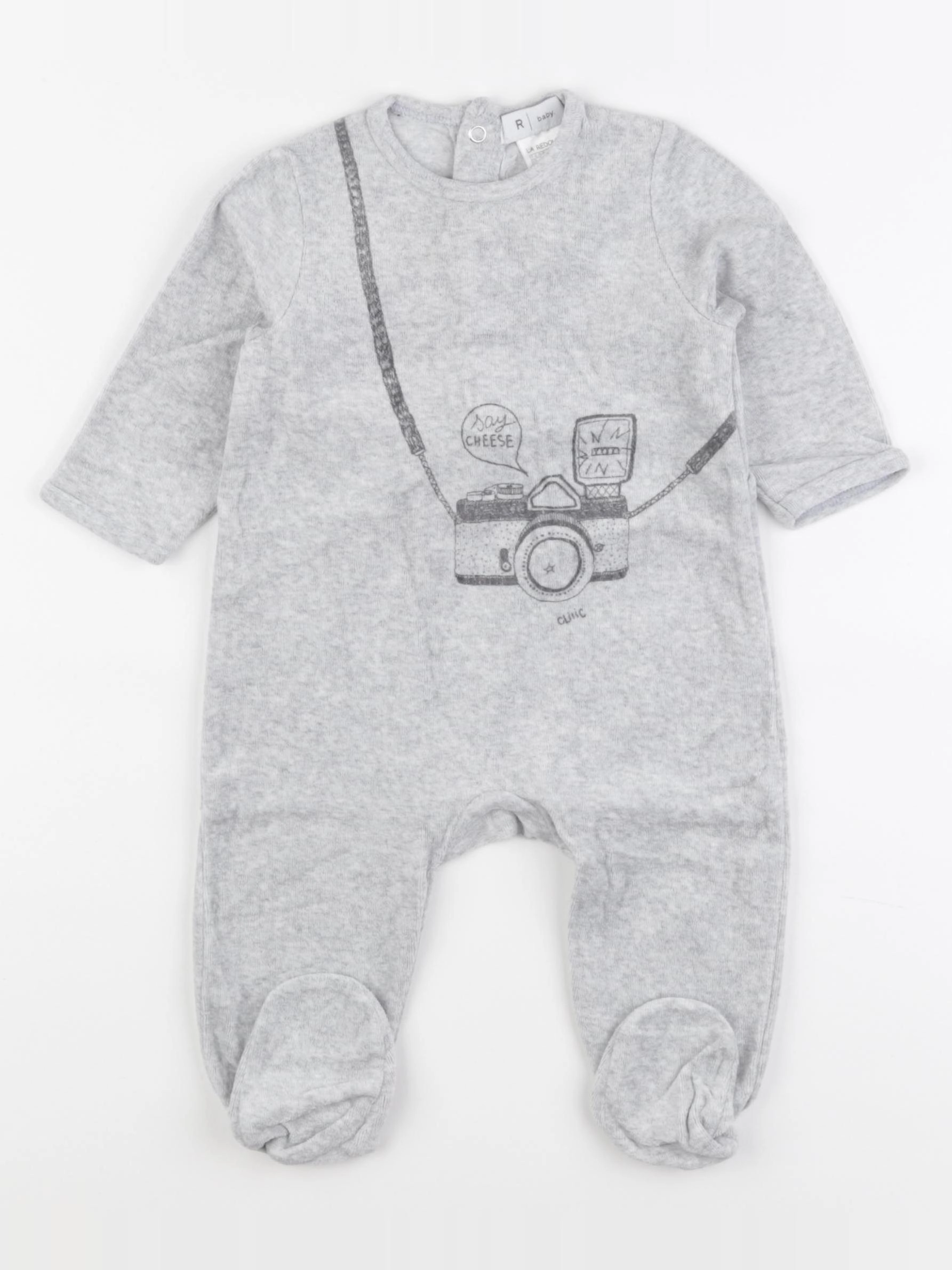 La Redoute - pyjama velours gris - 9 mois