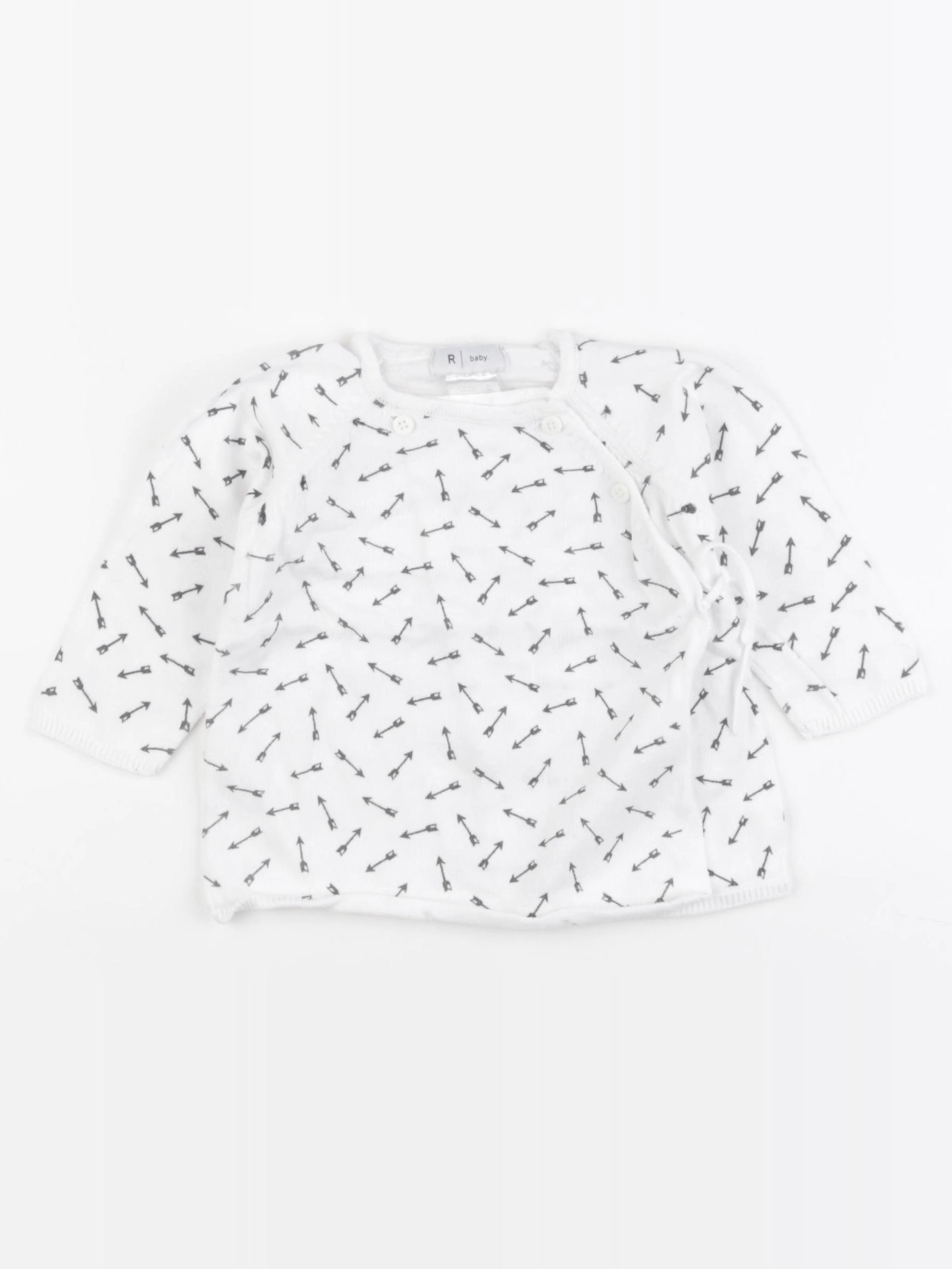 La Redoute - pull blanc, gris - 9 mois