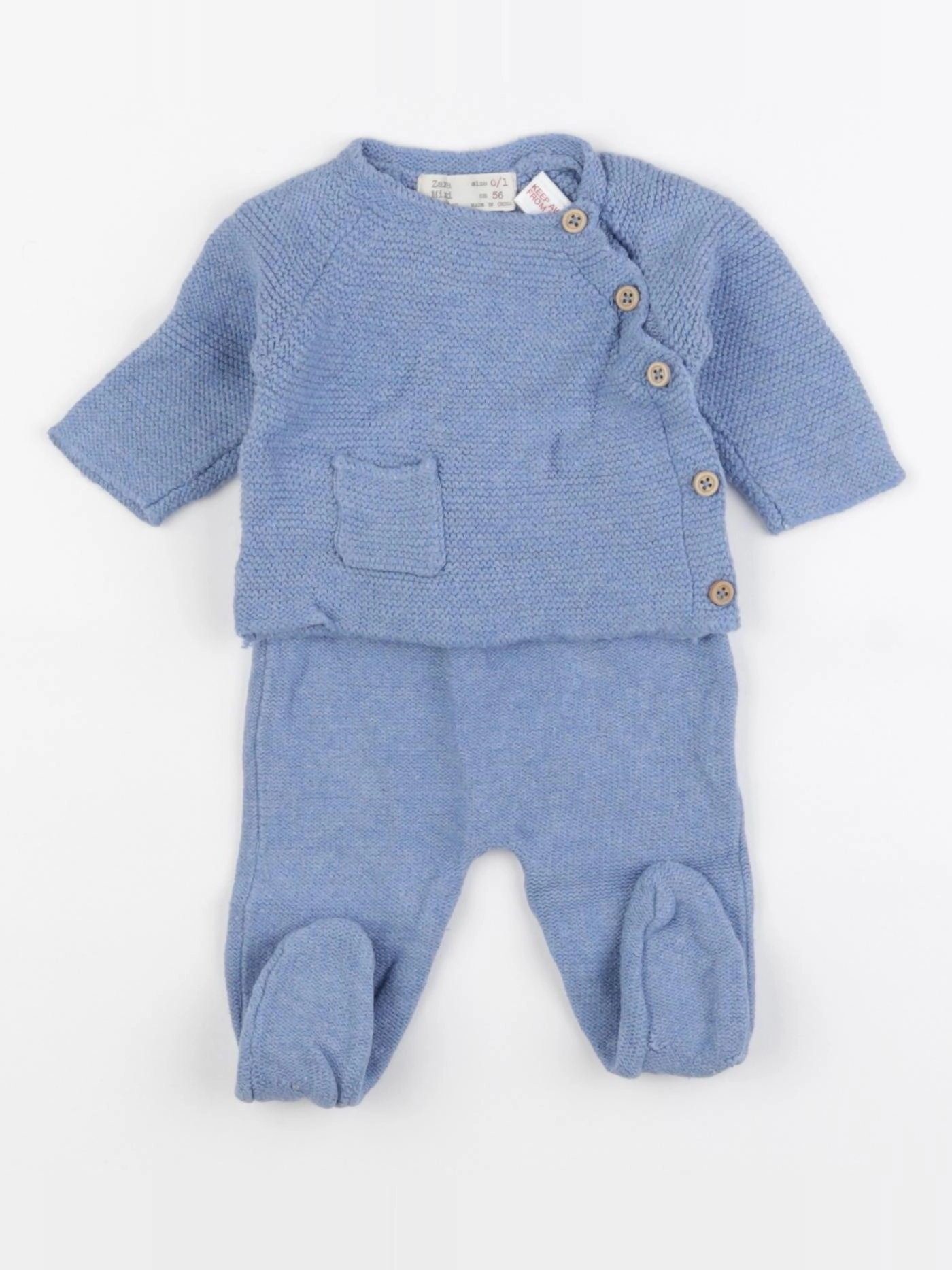 Zara - ensemble bleu - 0/1 mois