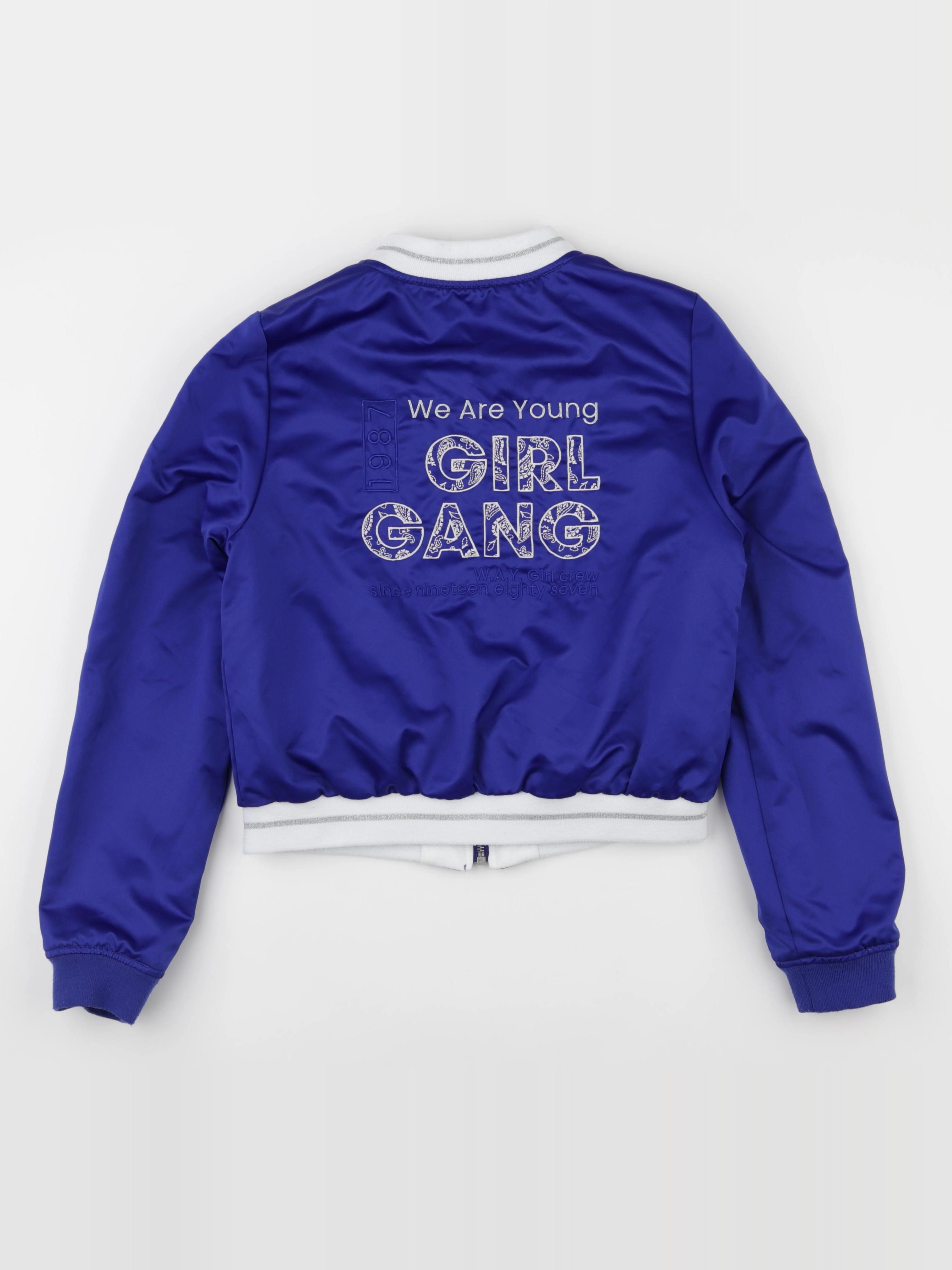 IKKS - veste réversible, imprimé au dos bleu, blanc - 16 ans
