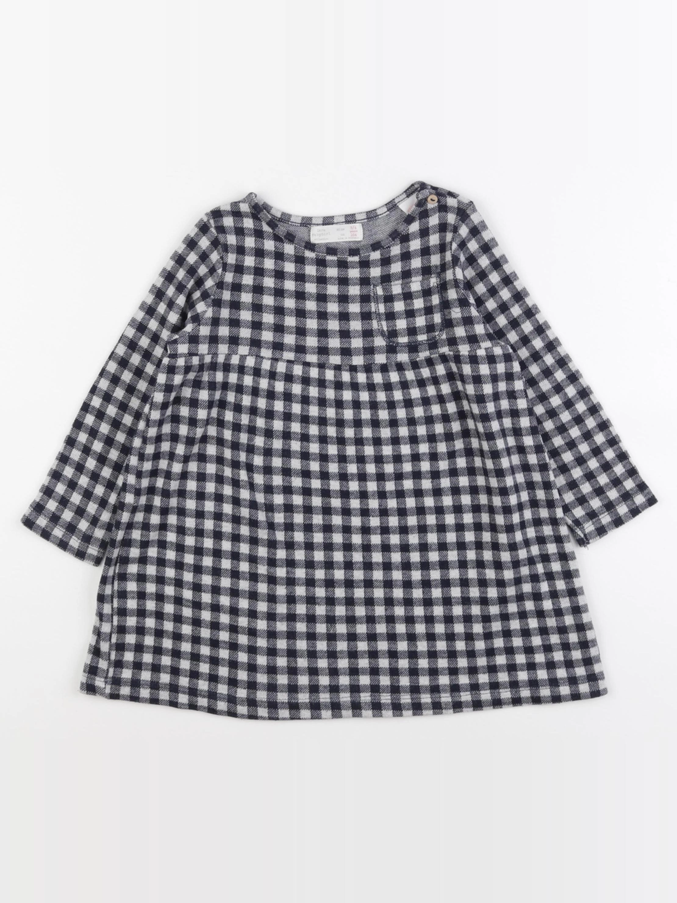 Zara - robe bleu, blanc - 3/4 ans