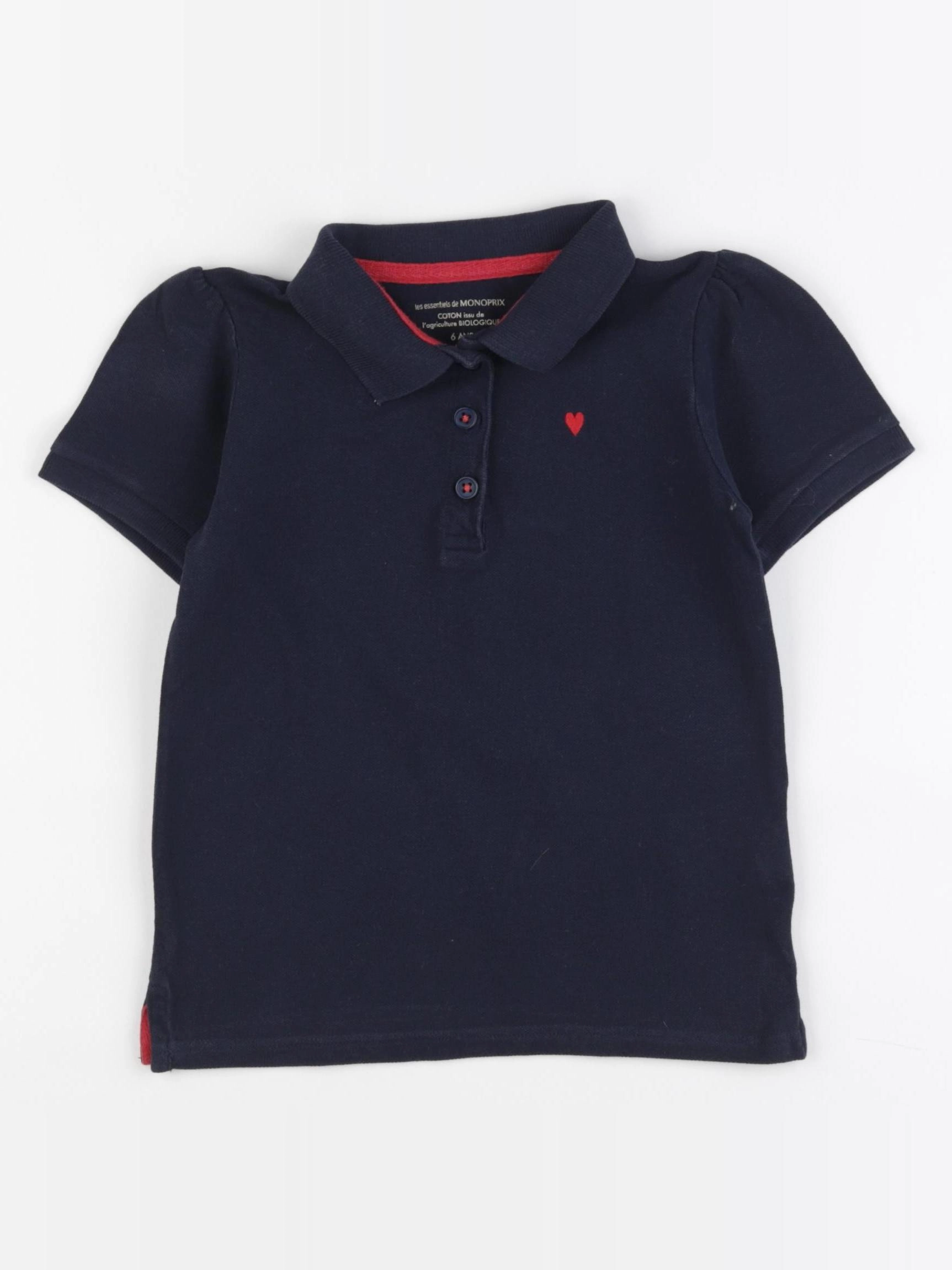Monoprix - polo bleu - 6 ans