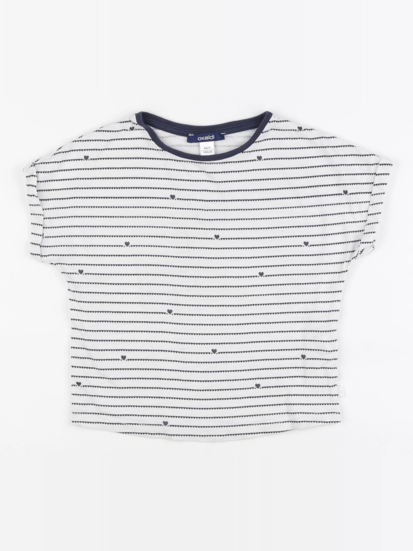 Okaidi - tee-shirt blanc, bleu - 4 ans