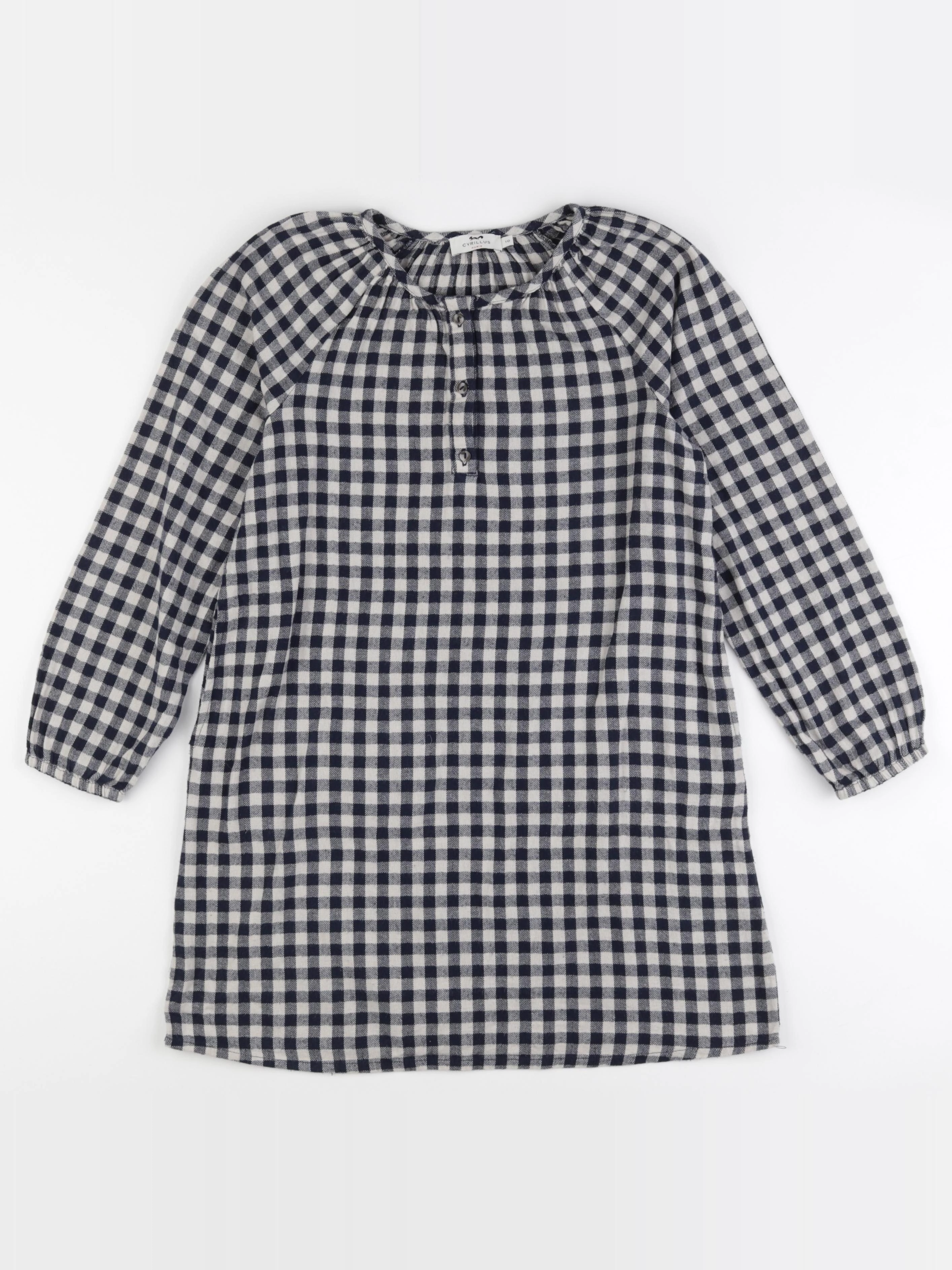 Cyrillus - robe beige, bleu - 10 ans