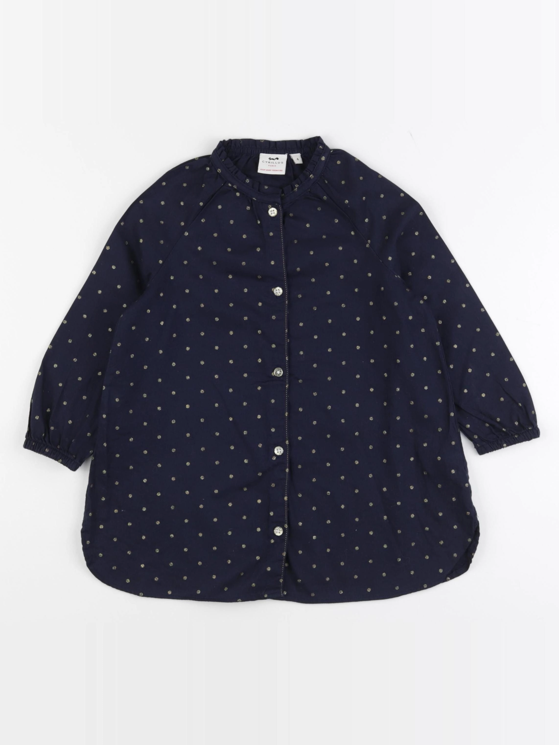 Cyrillus - robe bleu, or - 4 ans