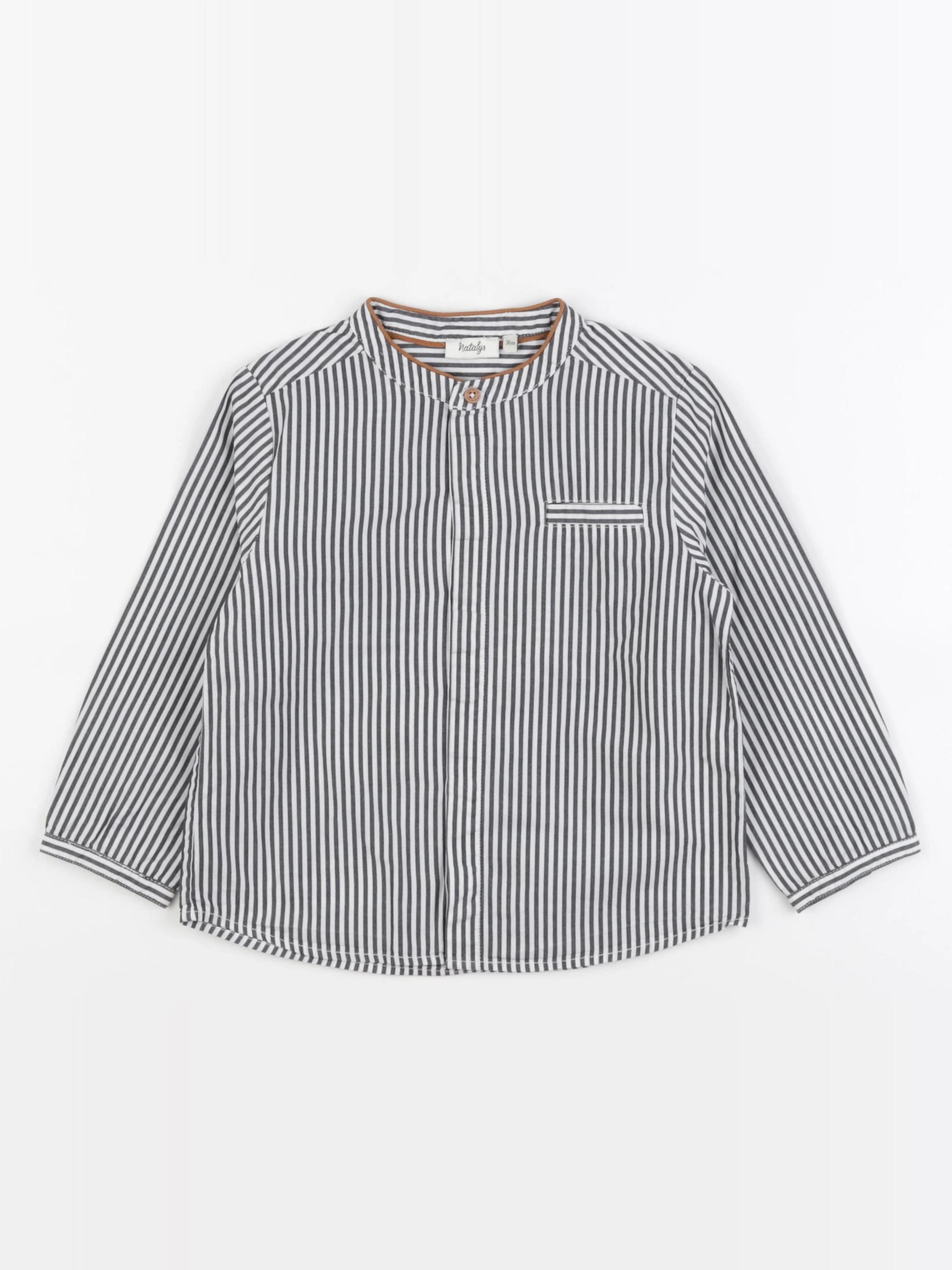 Natalys - chemise blanc, gris - 36 mois