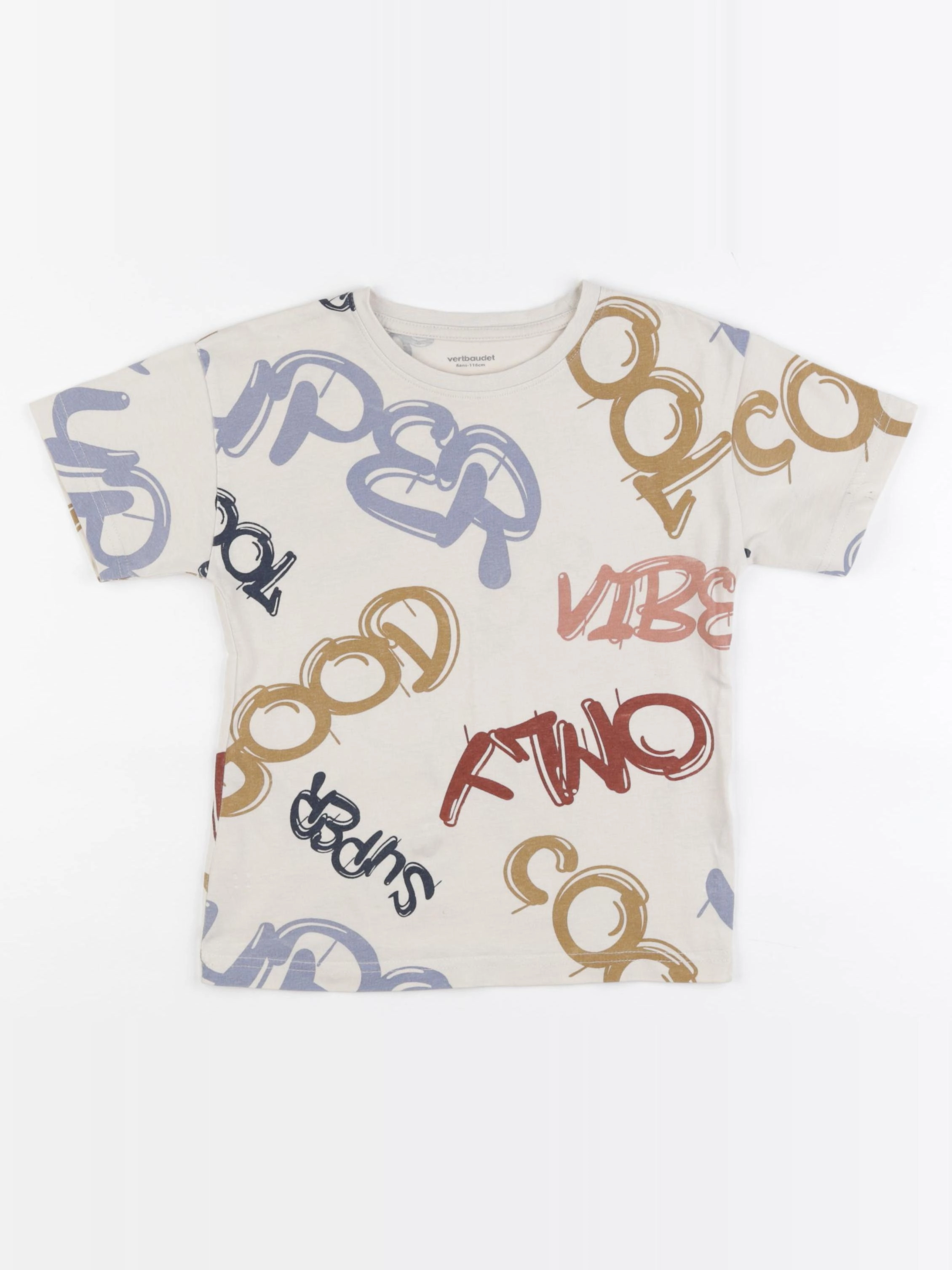 Vertbaudet - tee-shirt beige - 6 ans